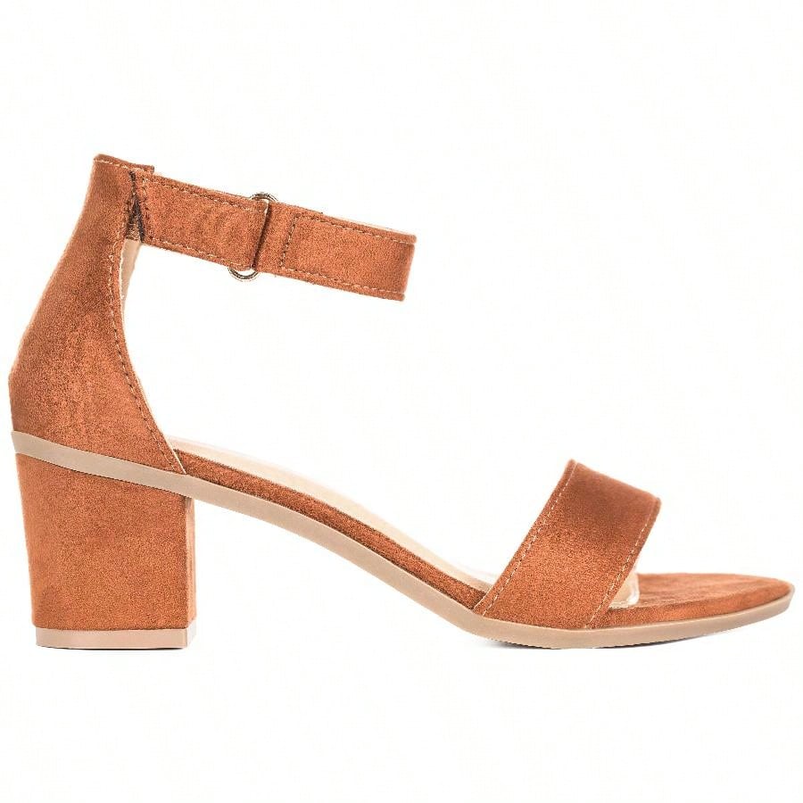 Women Chunky Heeled Ankle Strap Sandals Elegant Open Toe Sandals Ankle Strap Heeled Sandals