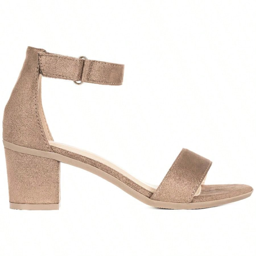 Women Chunky Heeled Ankle Strap Sandals Elegant Open Toe Sandals Ankle Strap Heeled Sandals