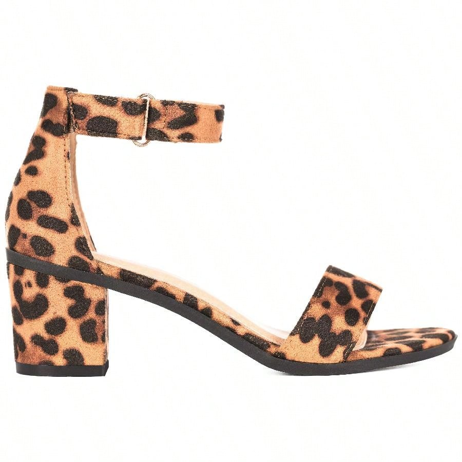 Women Chunky Heeled Ankle Strap Sandals Elegant Open Toe Sandals Ankle Strap Heeled Sandals