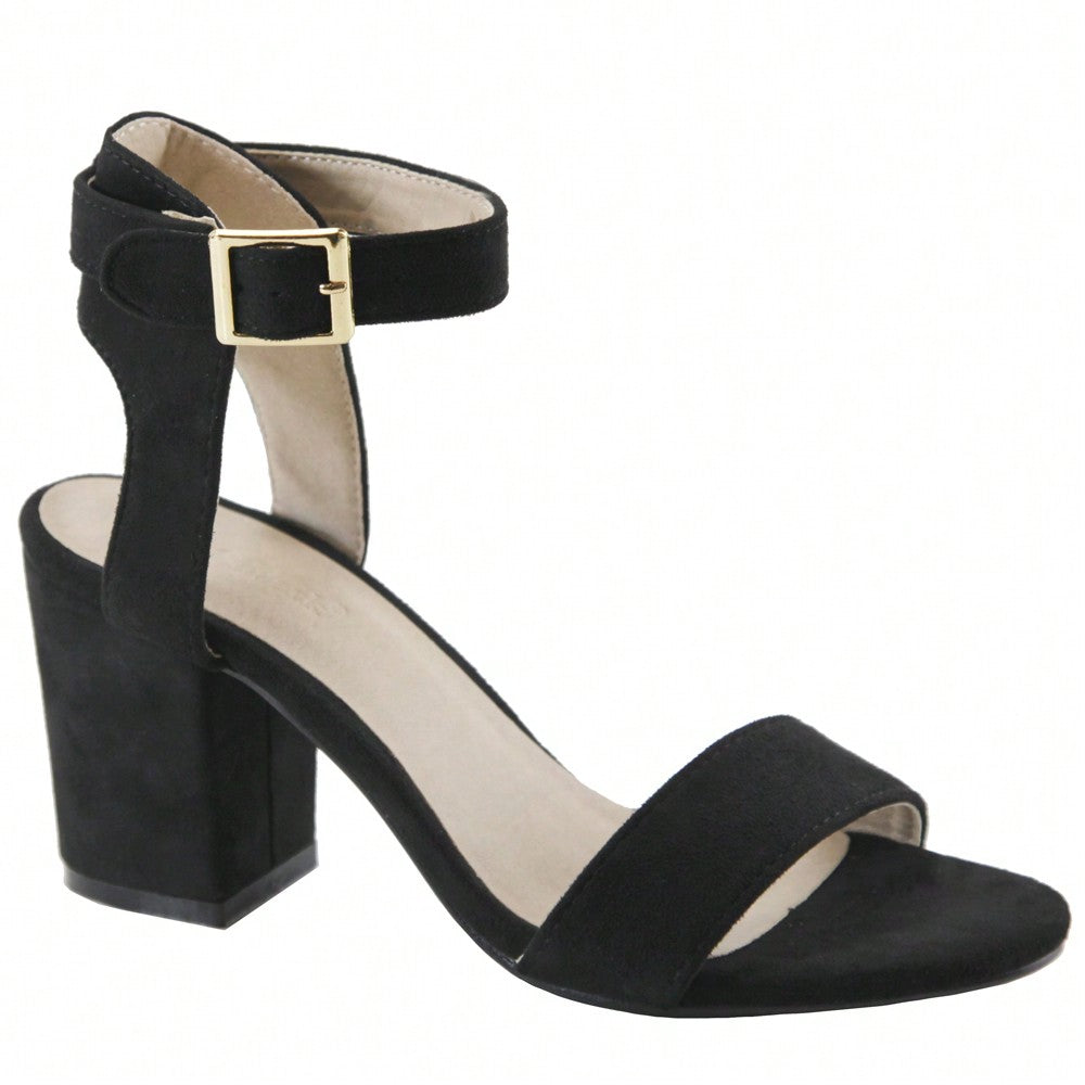 Women Chunky Heeled Ankle Strap Sandals Elegant Open Toe Sandals Ankle Strap Heeled Sandals