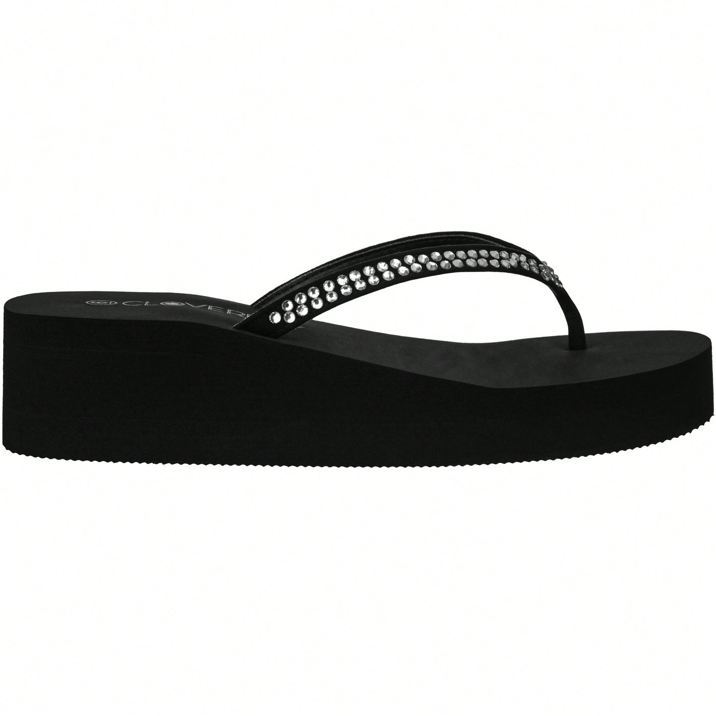 Women Rhinestone Decor Flip Flops Glamorous Summer Flip Flops Toe Post Vacation Fashion Black Flip Flops Summer Fashion Sandals