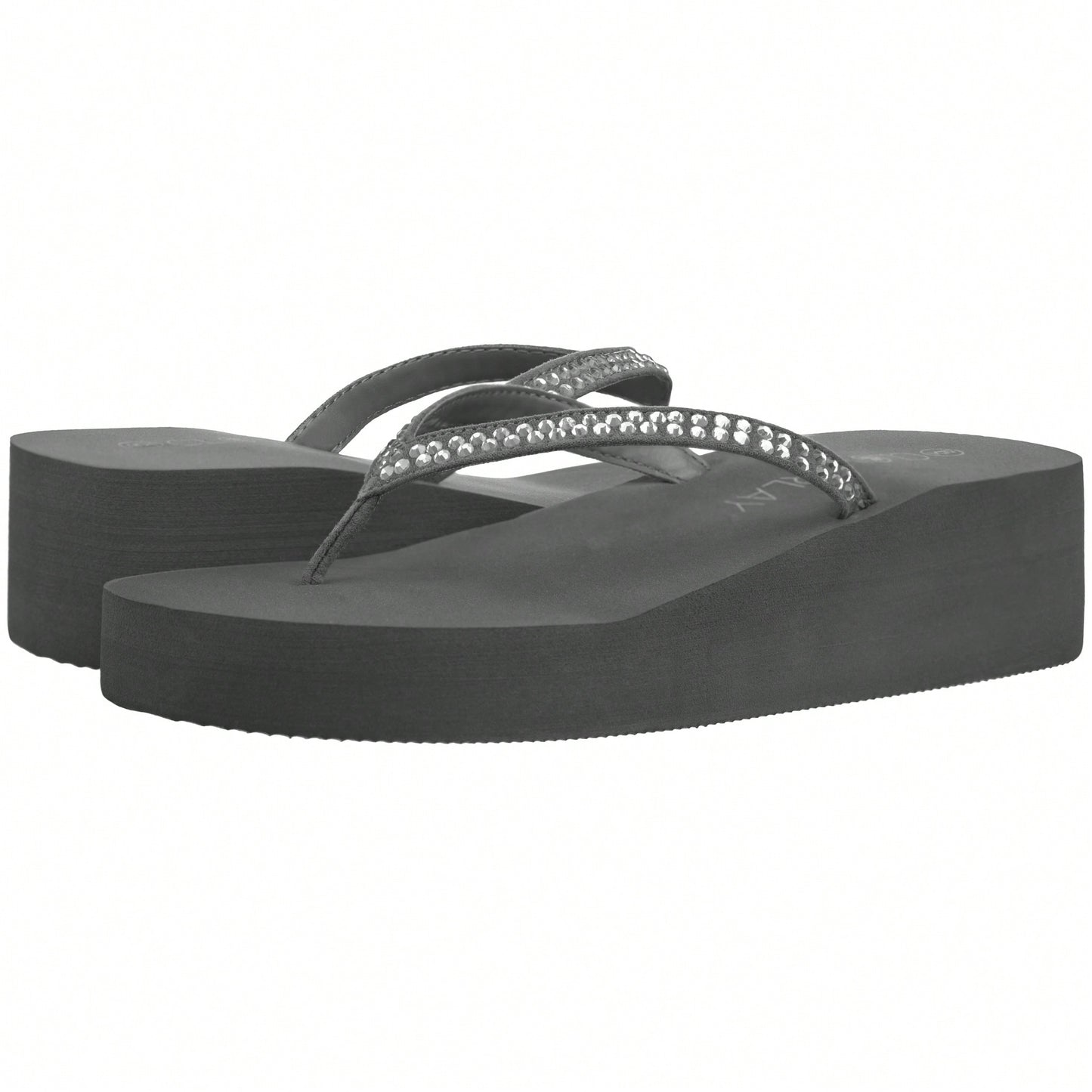 Women Rhinestone Decor Flip Flops Glamorous Summer Flip Flops Toe Post Vacation Fashion Black Flip Flops Summer Fashion Sandals