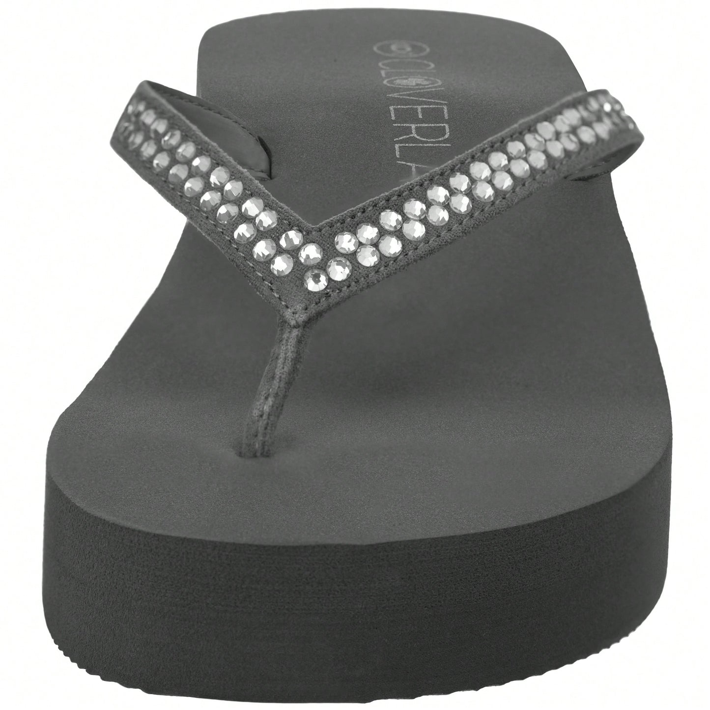 Women Rhinestone Decor Flip Flops Glamorous Summer Flip Flops Toe Post Vacation Fashion Black Flip Flops Summer Fashion Sandals