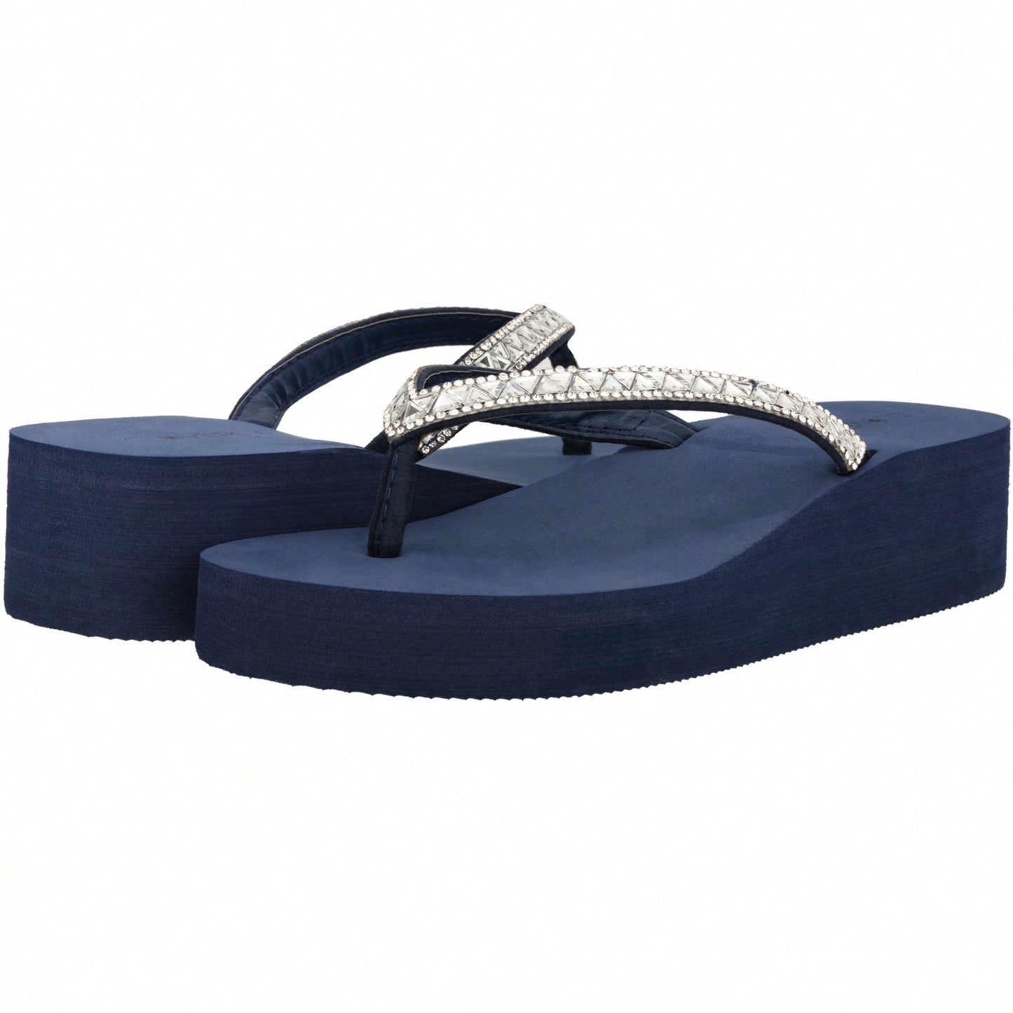 Women Rhinestone Decor Flip Flops Glamorous Summer Flip Flops Toe Post Vacation Fashion Black Flip Flops Summer Fashion Sandals