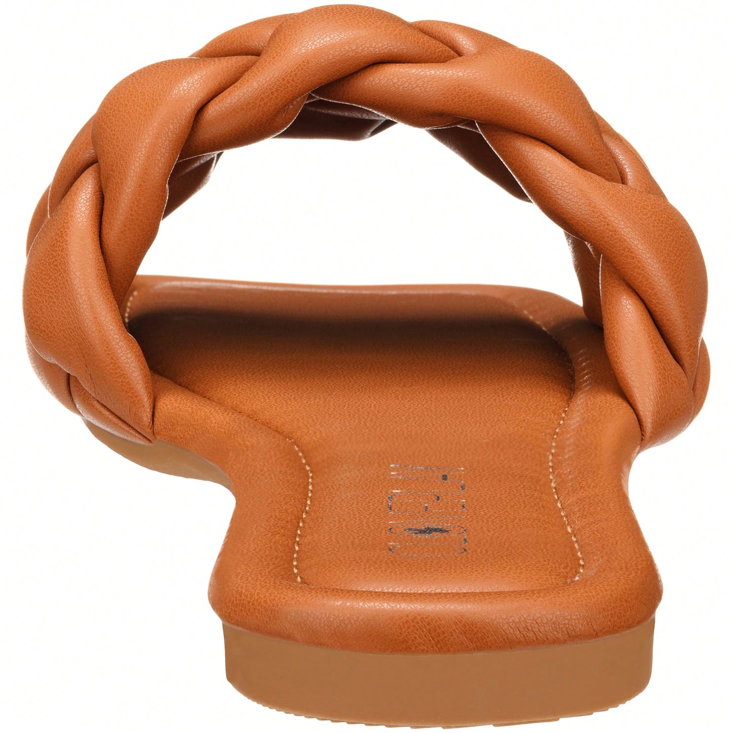 Women Braided Design Single Band Flat Sandals Open Toe Slide Sandals Square Toe Woven Sandals