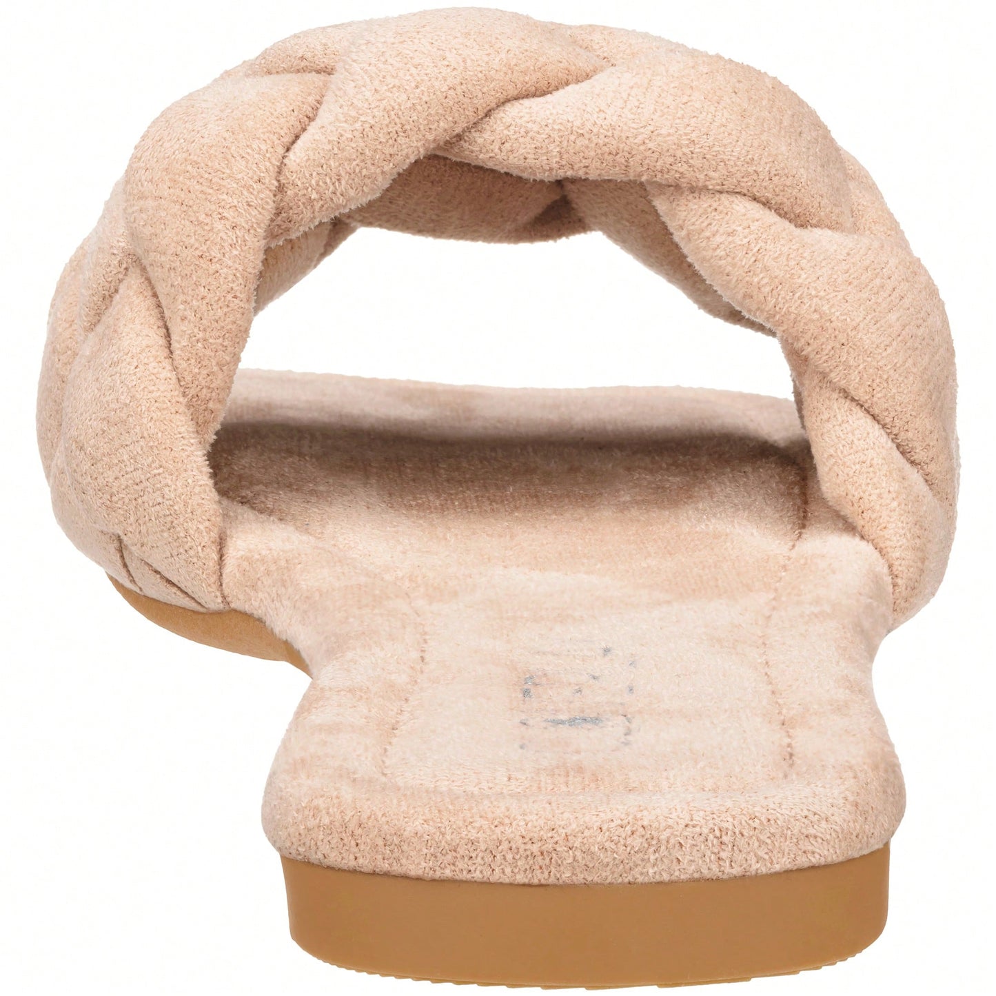 Women Braided Design Single Band Flat Sandals Open Toe Slide Sandals Square Toe Woven Sandals