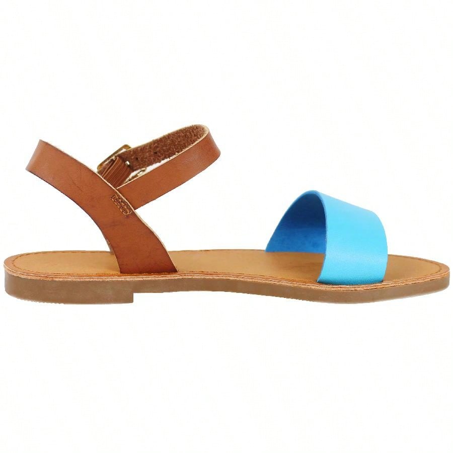 Women Buckle Design Single Band Ankle Strap Sandals Elegant Solid Minimalist Outdoor Flat Sandals