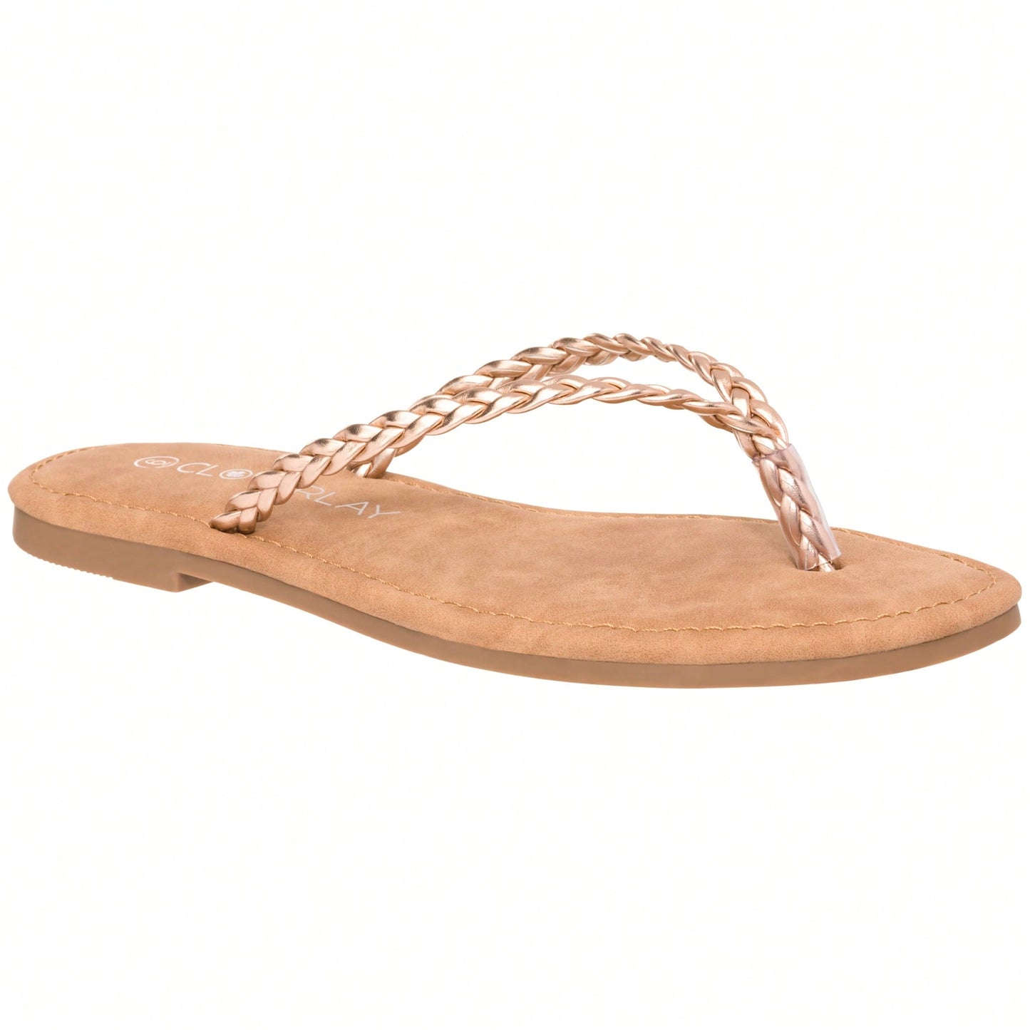 Women Braided Detail Flat Sandals Woven Pattern Sandals Open Toe Slip-On Summer Flip Flops