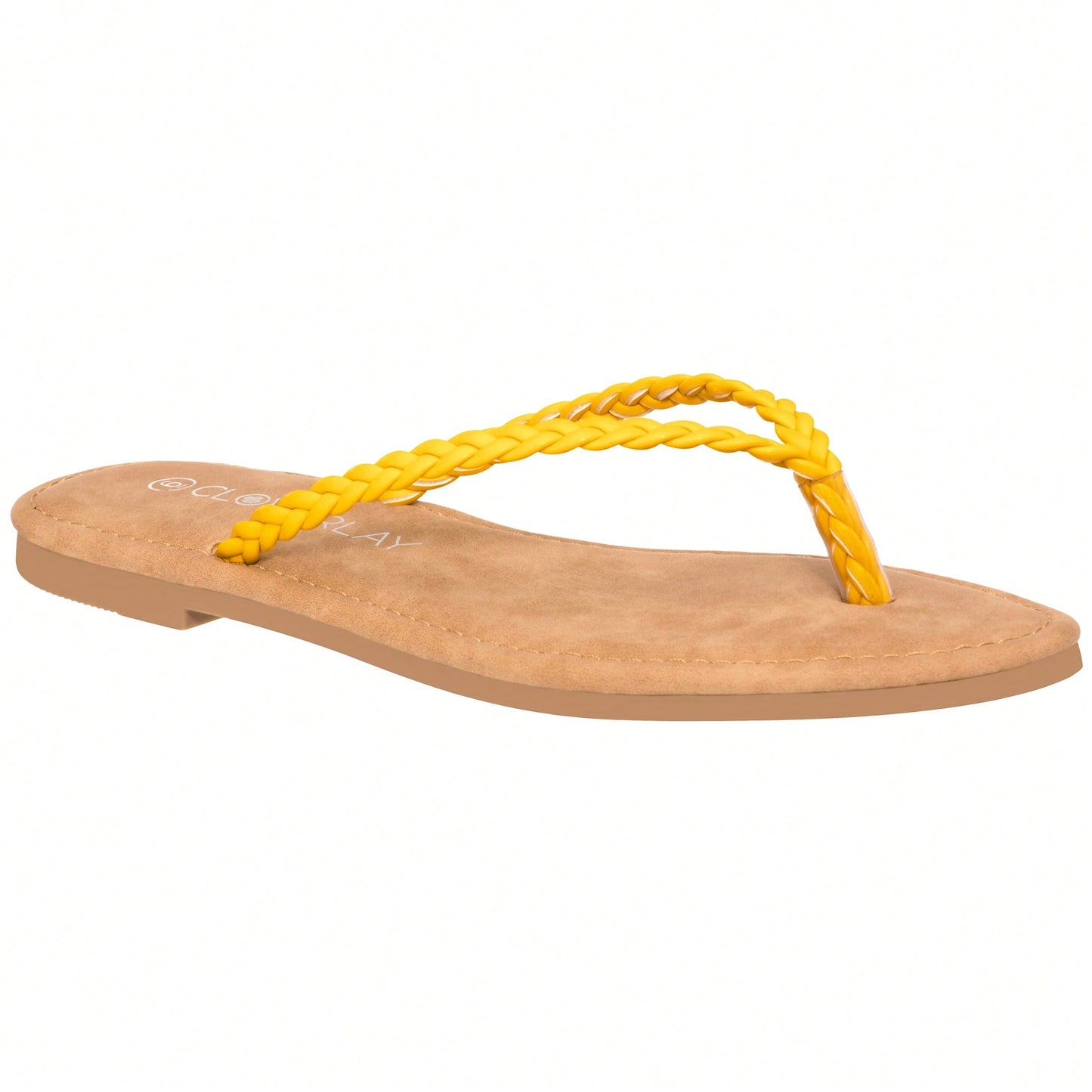 Women Braided Detail Flat Sandals Woven Pattern Sandals Open Toe Slip-On Summer Flip Flops