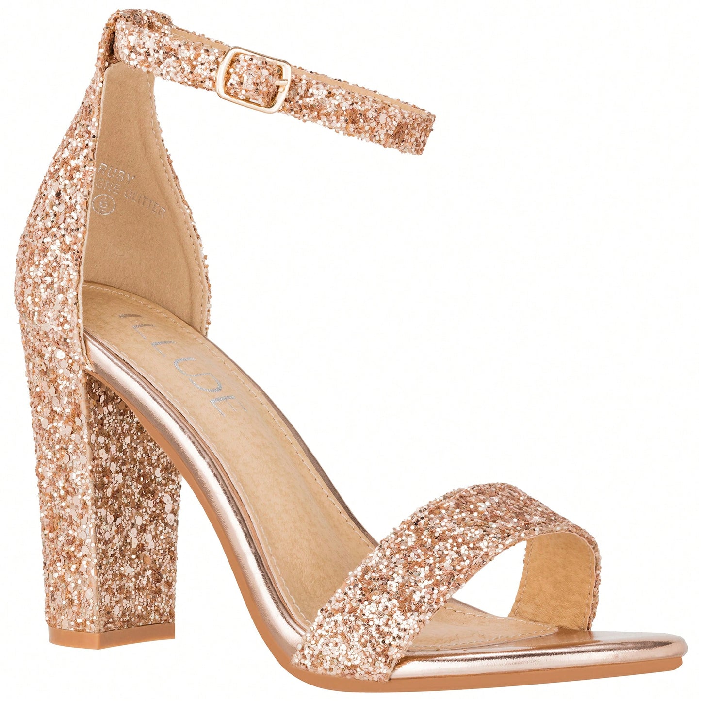 Women Chunky Heeled Ankle Strap Sandals Elegant Single Band Buckle Decor Sandals High Heel Sandals Open Toe Ankle Strap Sandals Heels