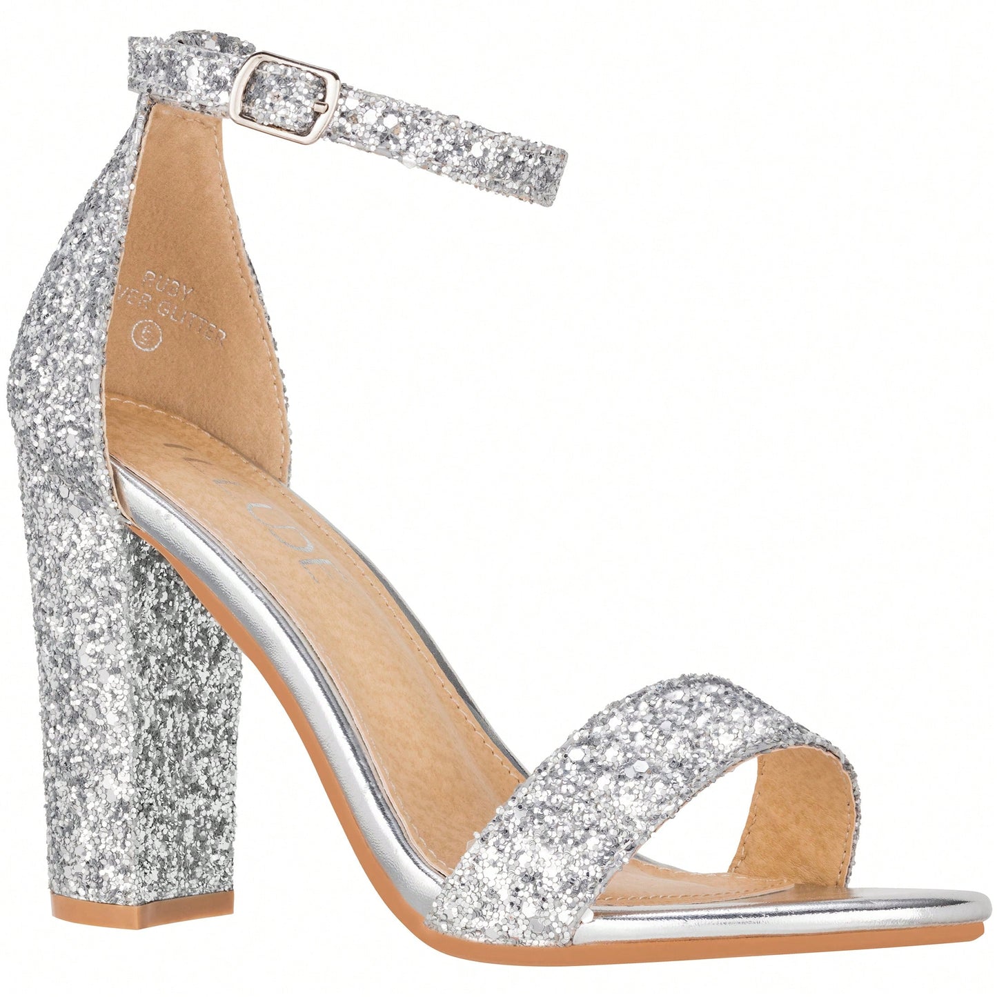 Women Chunky Heeled Ankle Strap Sandals Elegant Single Band Buckle Decor Sandals High Heel Sandals Open Toe Ankle Strap Sandals Heels Suede