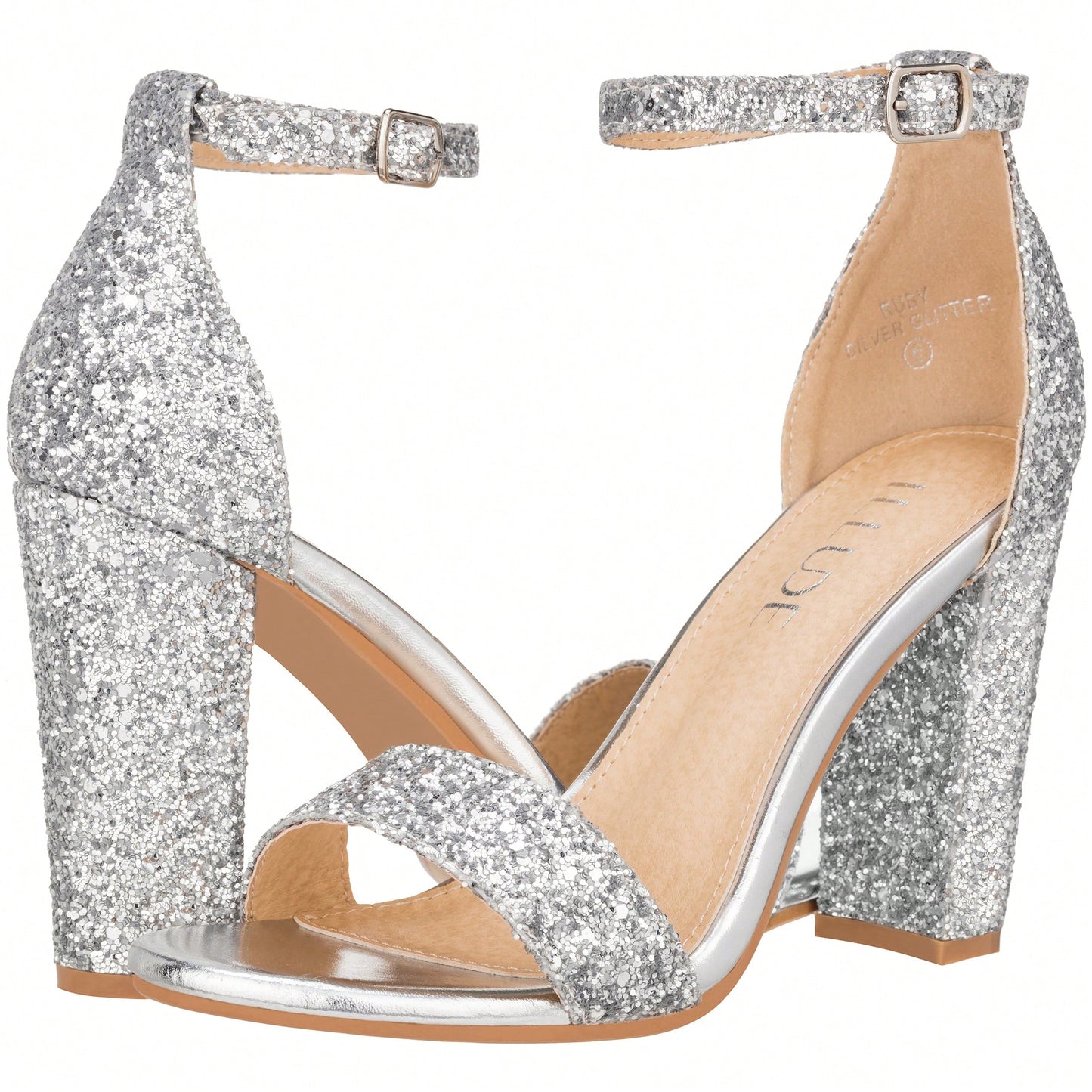 Women Chunky Heeled Ankle Strap Sandals Elegant Single Band Buckle Decor Sandals High Heel Sandals Open Toe Ankle Strap Sandals Heels