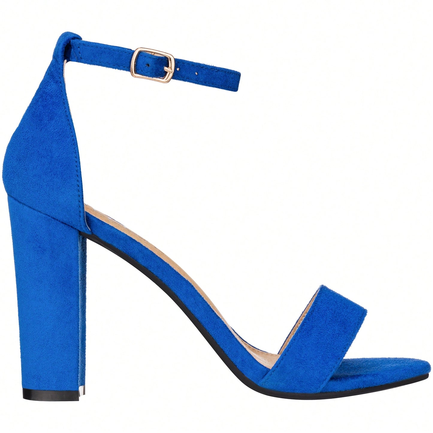 Women Chunky Heeled Ankle Strap Sandals Elegant Single Band Buckle Decor Sandals High Heel Sandals Open Toe Ankle Strap Sandals Heels