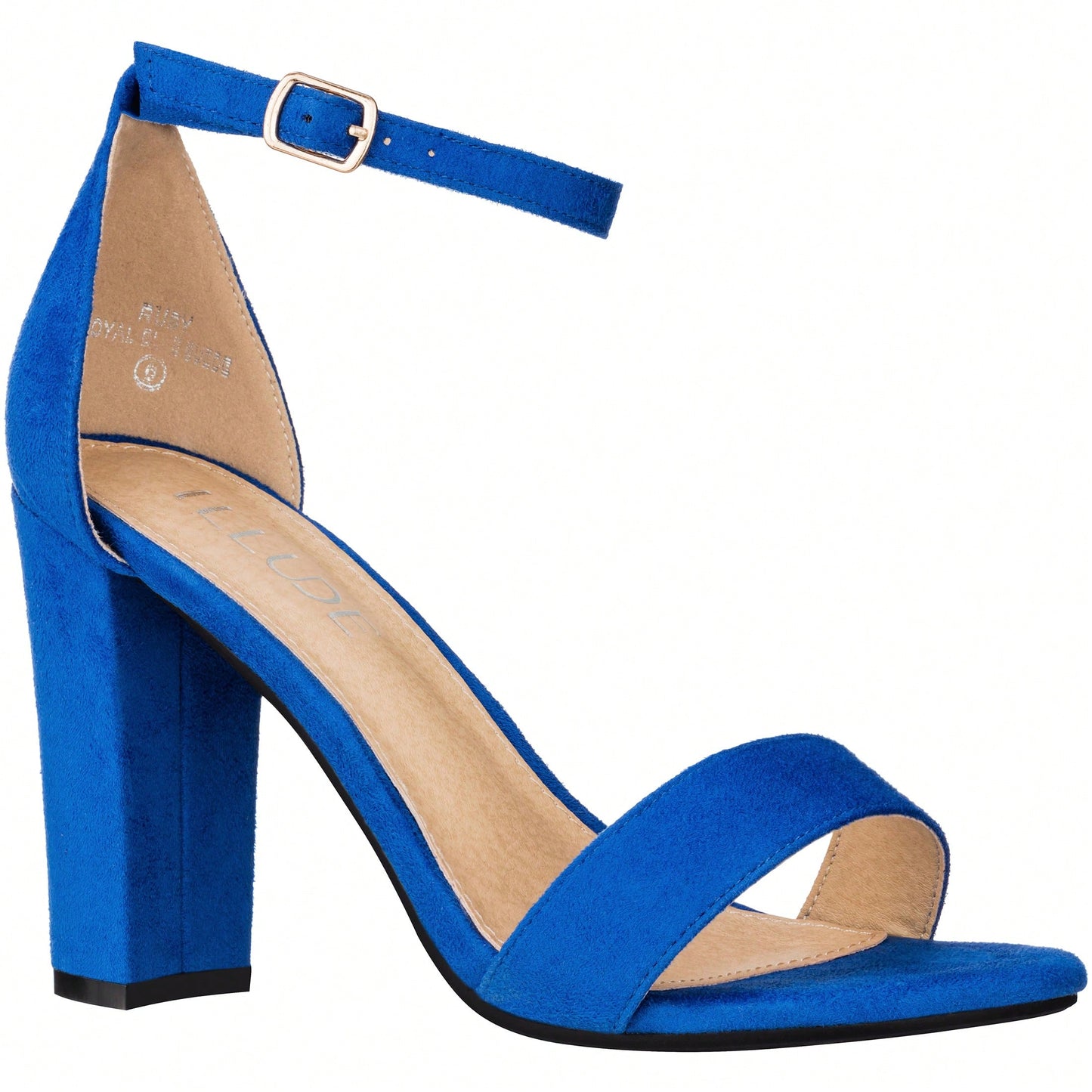 Women Chunky Heeled Ankle Strap Sandals Elegant Single Band Buckle Decor Sandals High Heel Sandals Open Toe Ankle Strap Sandals Heels Patent