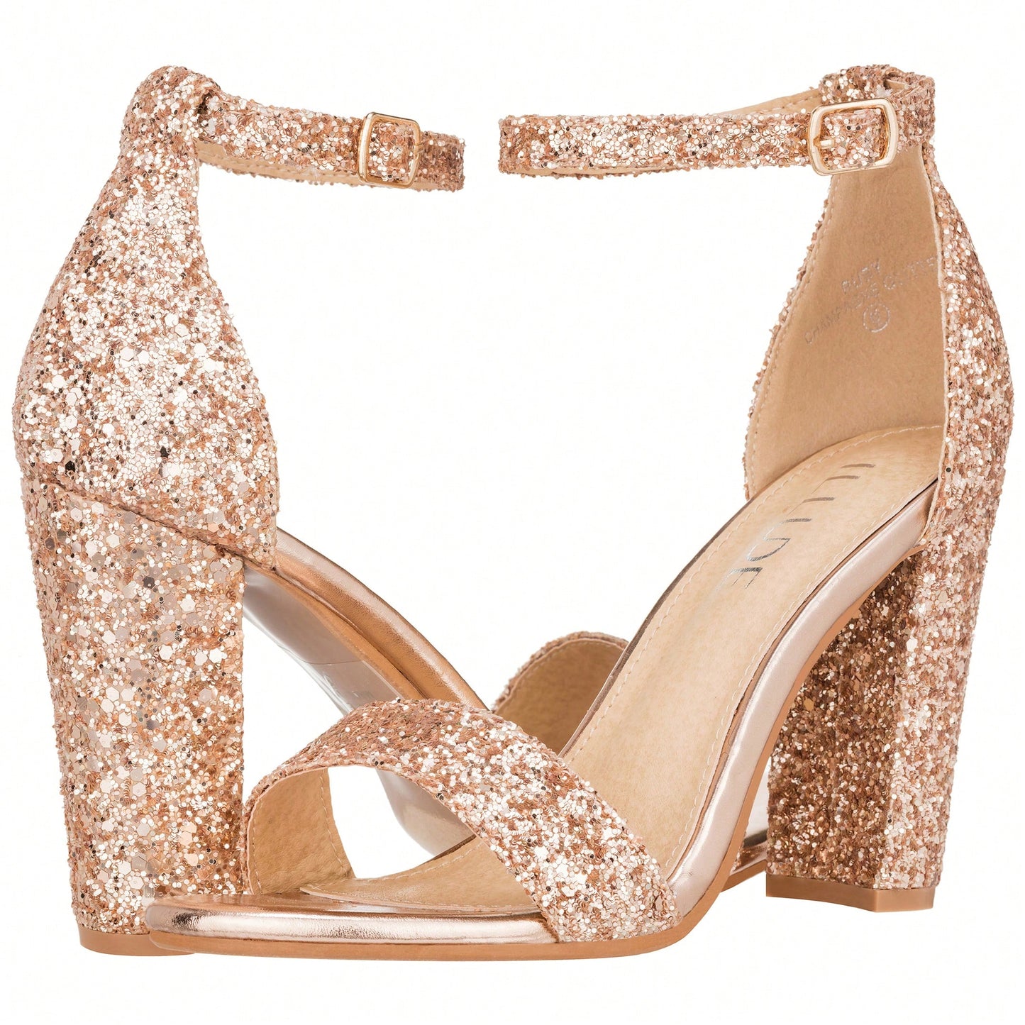 Women Chunky Heeled Ankle Strap Sandals Elegant Single Band Buckle Decor Sandals High Heel Sandals Open Toe Ankle Strap Sandals Heels