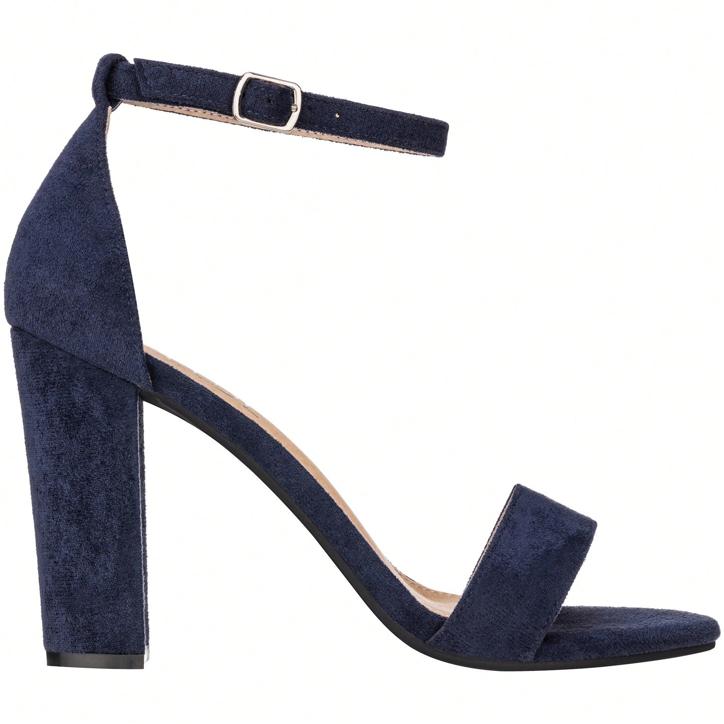 Women Chunky Heeled Ankle Strap Sandals Elegant Single Band Buckle Decor Sandals High Heel Sandals Open Toe Ankle Strap Sandals Heels