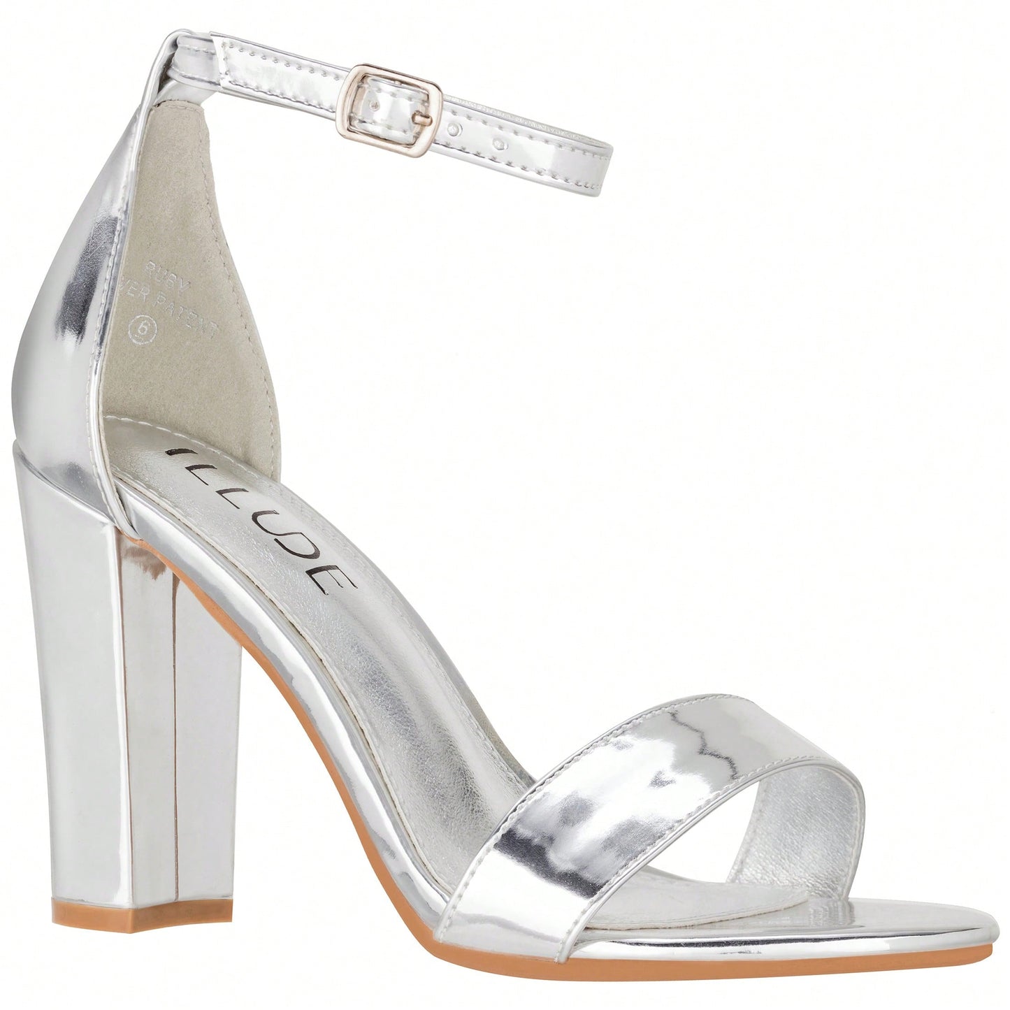 Women Chunky Heeled Ankle Strap Sandals Elegant Single Band Buckle Decor Sandals High Heel Sandals Open Toe Ankle Strap Sandals Heels Suede