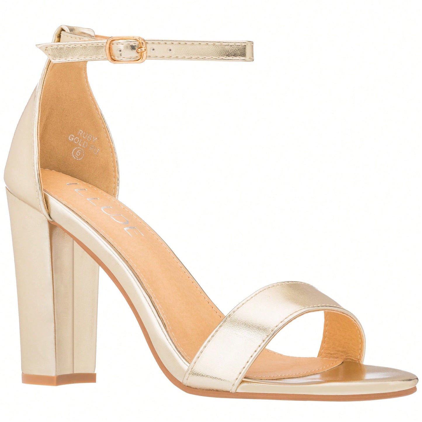 Women Chunky Heeled Ankle Strap Sandals Elegant Single Band Buckle Decor Sandals High Heel Sandals Open Toe Ankle Strap Sandals Heels