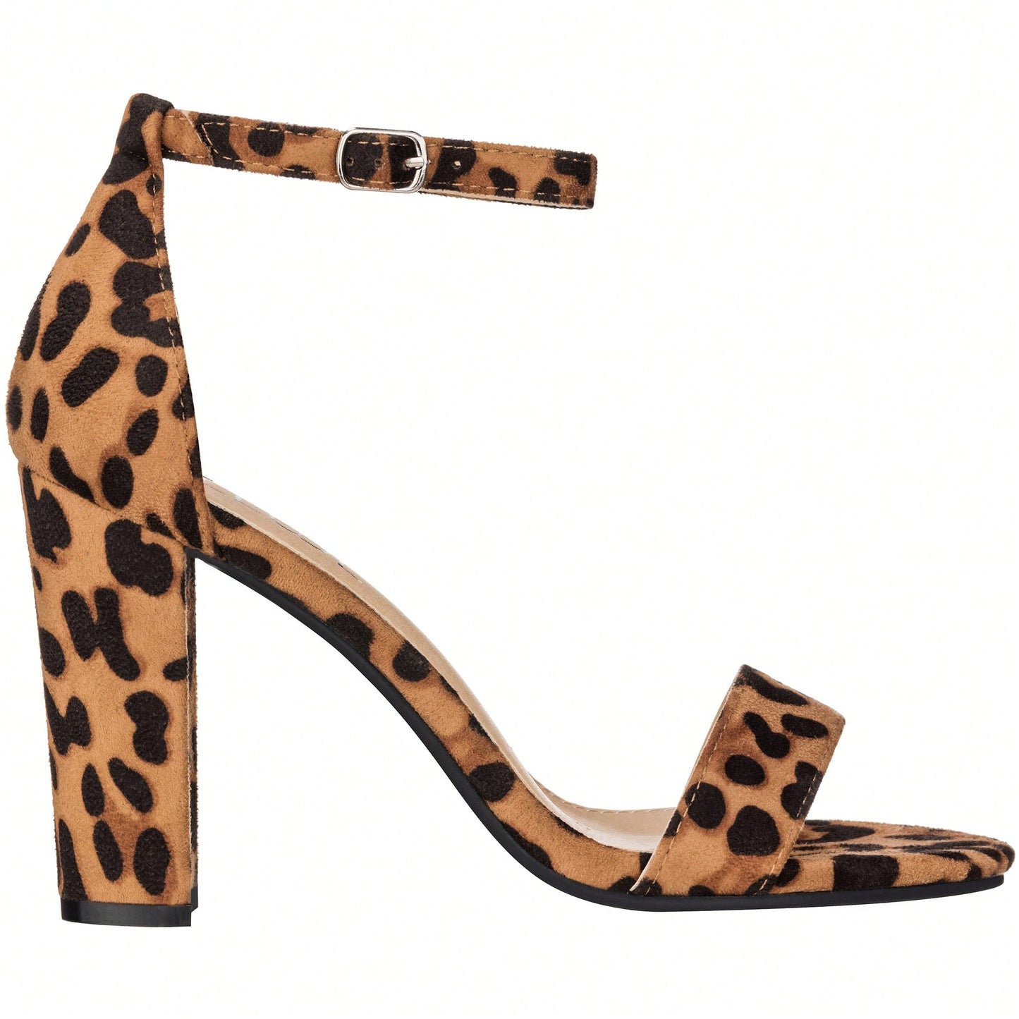 Women Chunky Heeled Ankle Strap Sandals Elegant Single Band Buckle Decor Sandals High Heel Sandals Open Toe Ankle Strap Sandals Heels