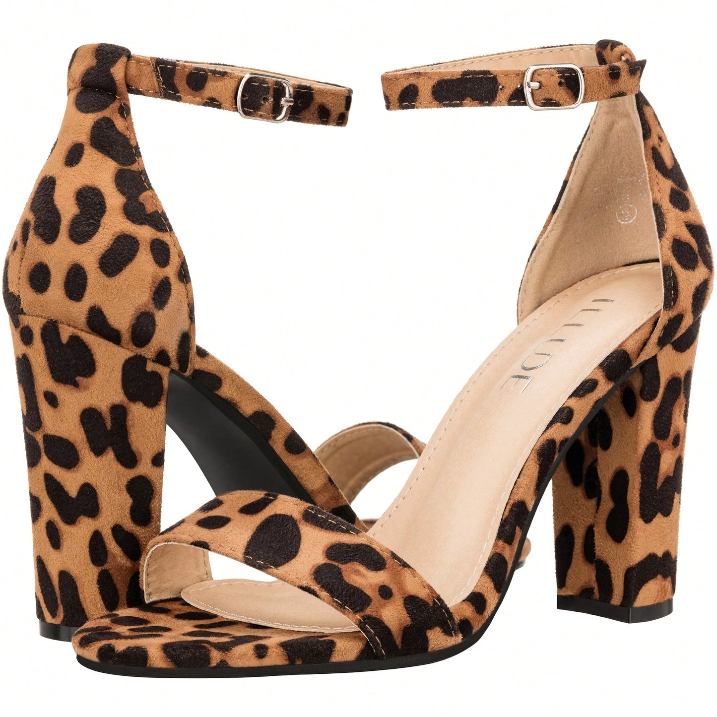 Women Chunky Heeled Ankle Strap Sandals Elegant Single Band Buckle Decor Sandals High Heel Sandals Open Toe Ankle Strap Sandals Heels