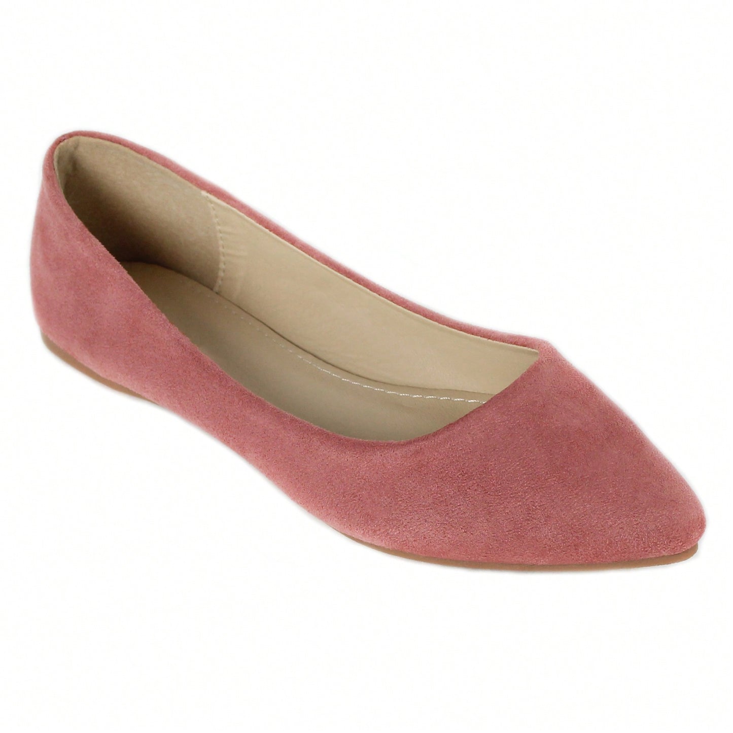 Women Faux Suede Pointed Toe Ballet Flats Minimalist Point Toe Flats