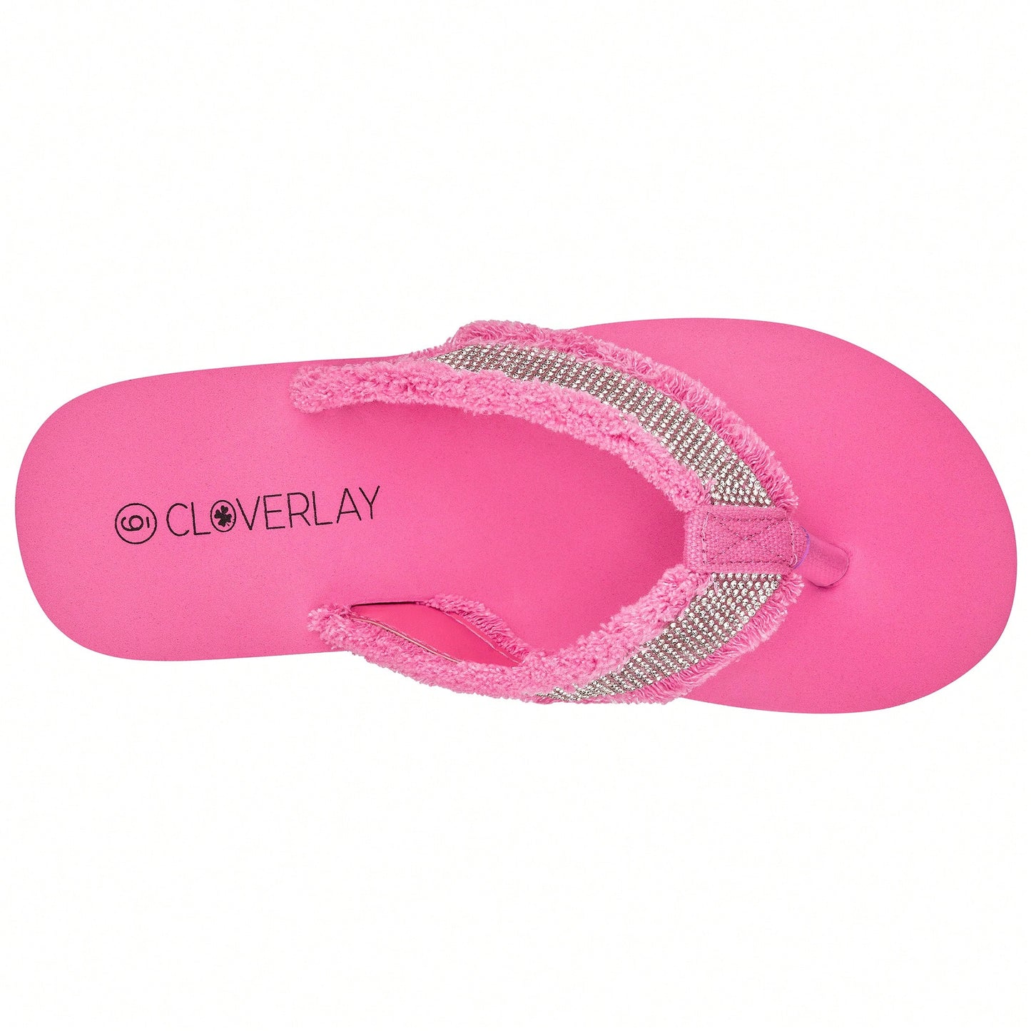 Women's Fashionable Rhinestone Decor Flip Flops Thick Bottom Wedge Beach Sandals Platform Flip Flop Toe Post Design Slippers Summer Sandals