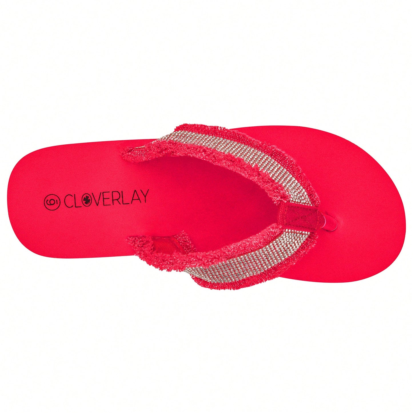 Women's Fashionable Rhinestone Decor Flip Flops Thick Bottom Wedge Beach Sandals Platform Flip Flop Toe Post Design Slippers Summer Sandals