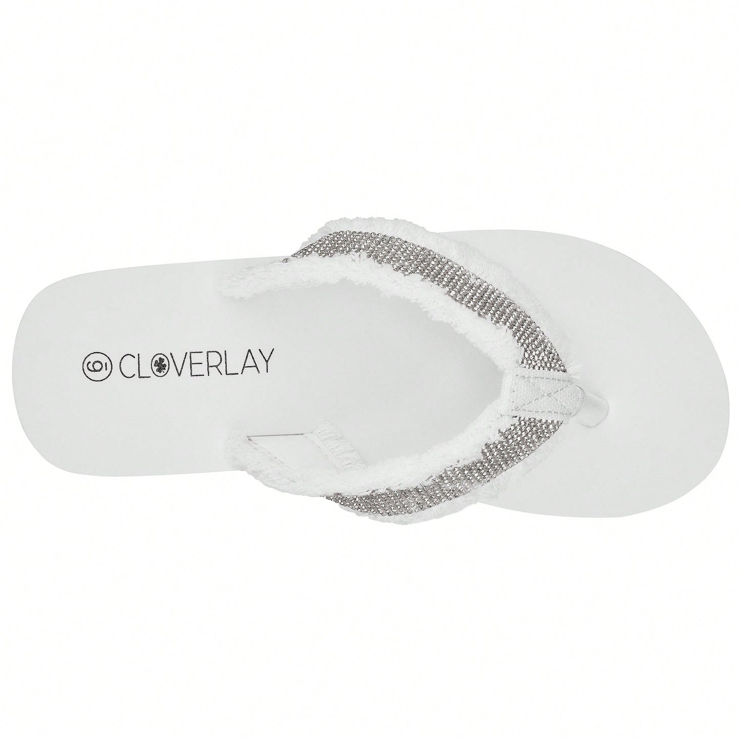 Women's Fashionable Rhinestone Decor Flip Flops Thick Bottom Wedge Beach Sandals Platform Flip Flop Toe Post Design Slippers Summer Sandals