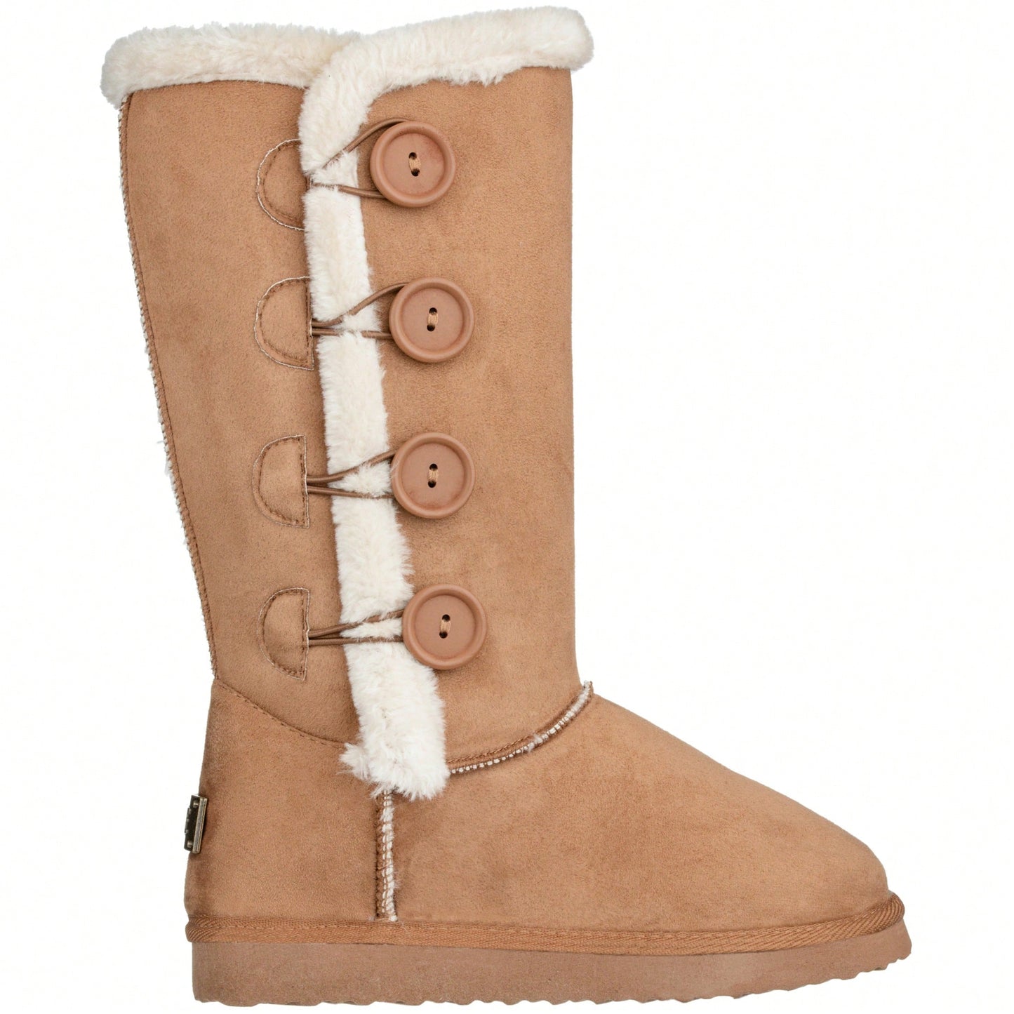 Women's Snow Boots Fleece Lined Solid Color Mid-Calf Flat Snow Boots Fur Lined Winter Boots