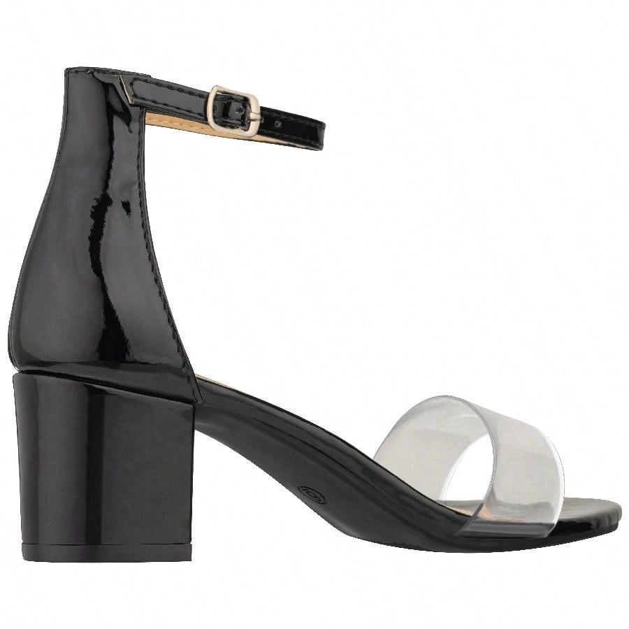 Women Buckle Decor Chunky Heeled Sandals Elegant Summer Ankle Strap Sandals Chunky Heeled Ankle Strap Sandals Low Heeled Sandal Suede