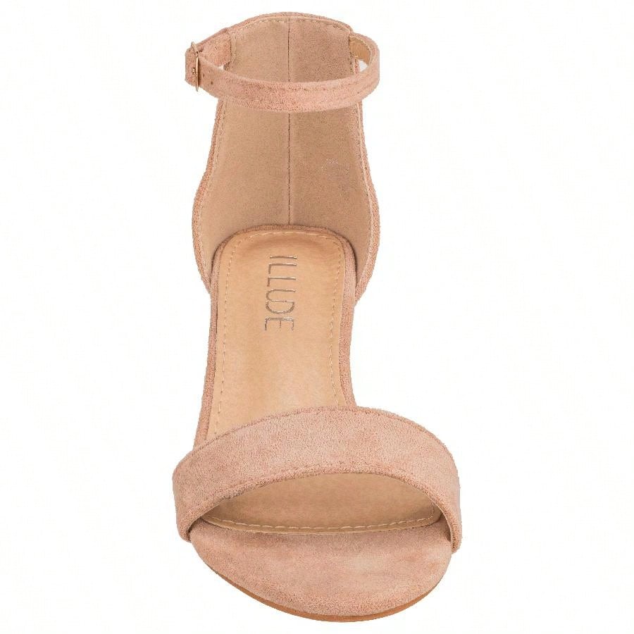 Women Buckle Decor Chunky Heeled Sandals Elegant Summer Ankle Strap Sandals Chunky Heeled Ankle Strap Sandals Low Heeled Sandal
