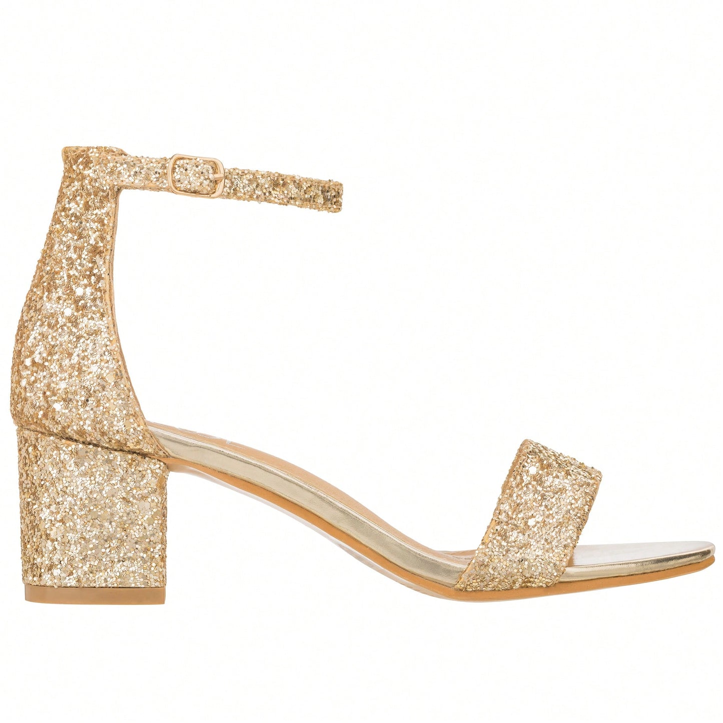 Women Buckle Decor Chunky Heeled Sandals Elegant Summer Ankle Strap Sandals Chunky Heeled Ankle Strap Sandals Low Heeled Sandal