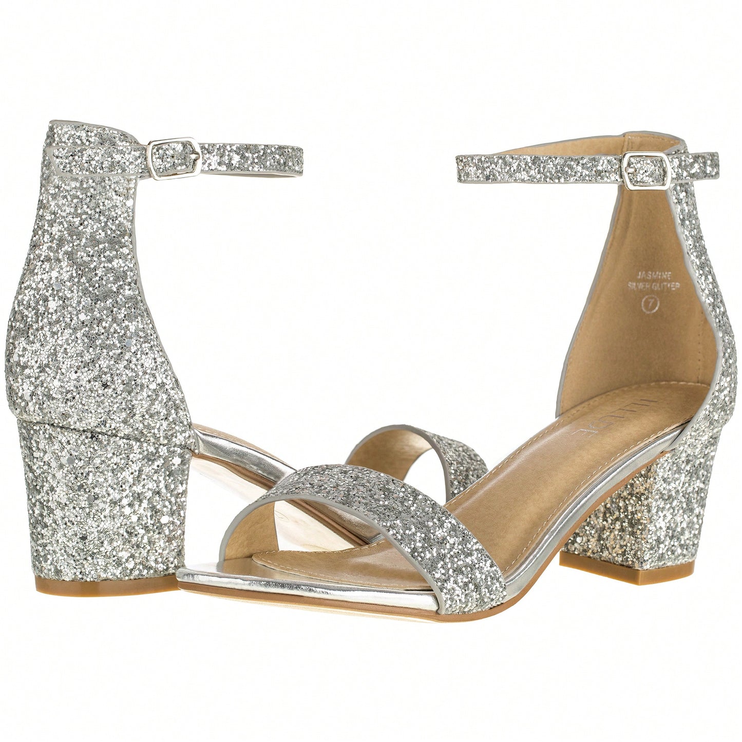 Women Buckle Decor Chunky Heeled Sandals Elegant Summer Ankle Strap Sandals Chunky Heeled Ankle Strap Sandals Low Heeled Sandal