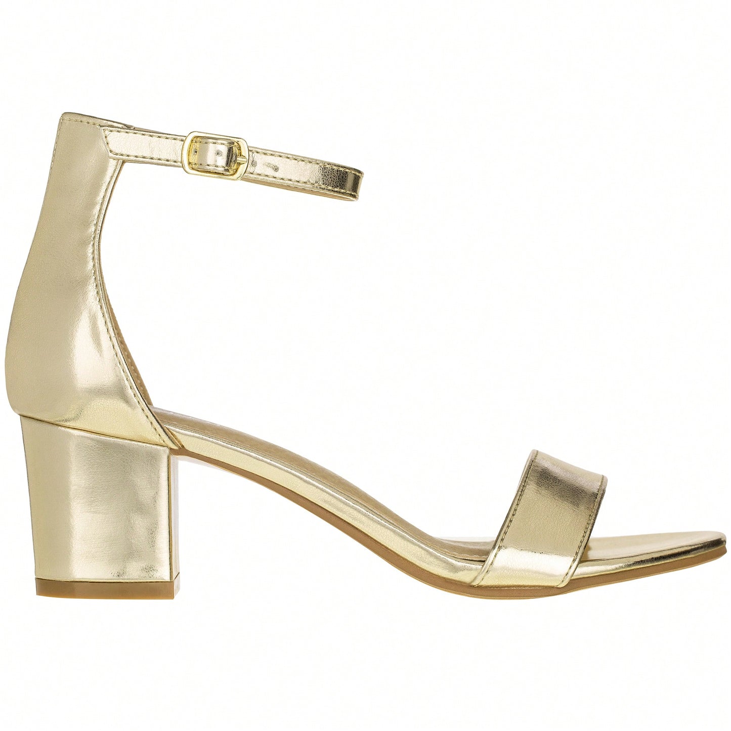 Women Buckle Decor Chunky Heeled Sandals Elegant Summer Ankle Strap Sandals Chunky Heeled Ankle Strap Sandals Low Heeled Sandal Suede