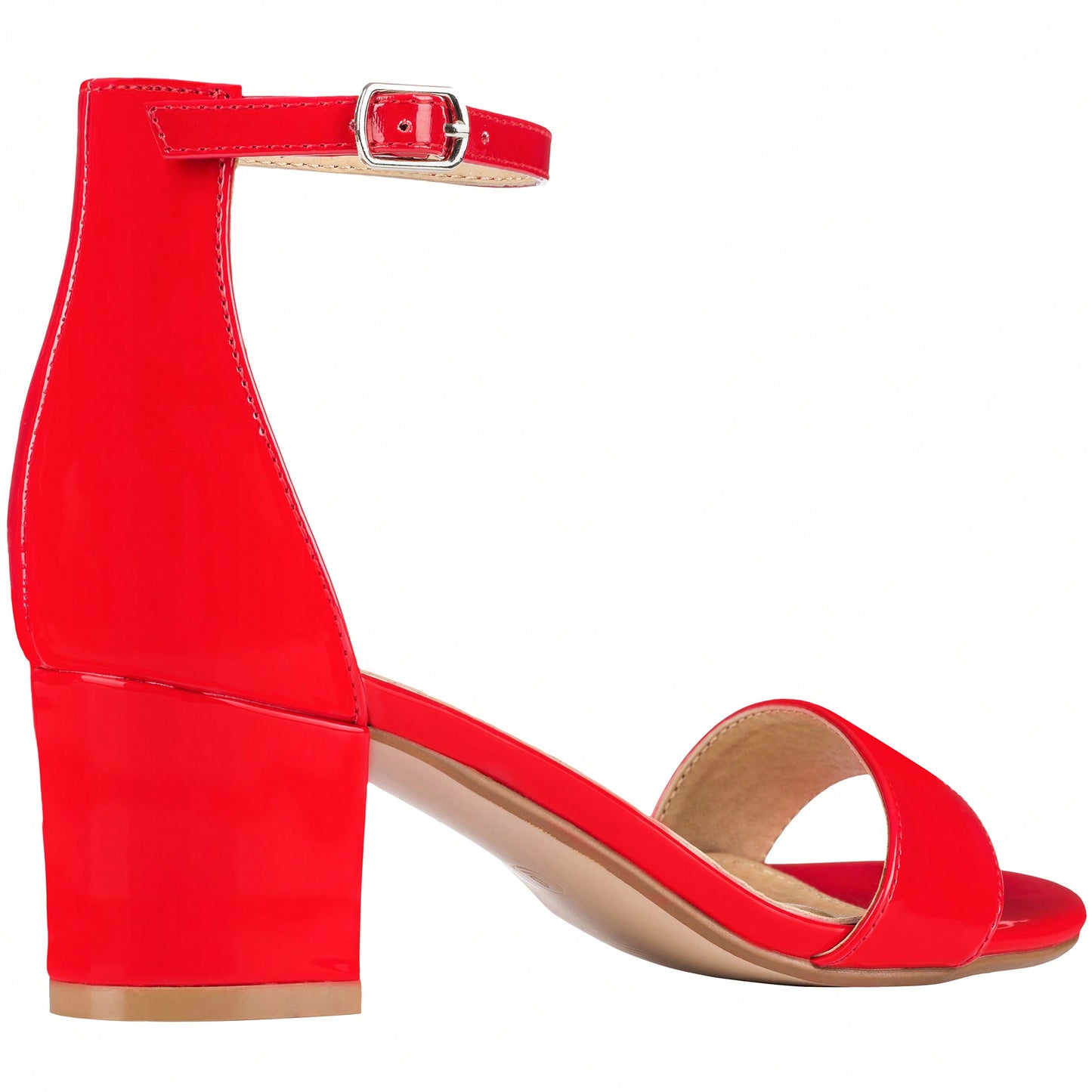 Women Buckle Decor Chunky Heeled Sandals Elegant Summer Ankle Strap Sandals Chunky Heeled Ankle Strap Sandals Low Heeled Sandal Suede