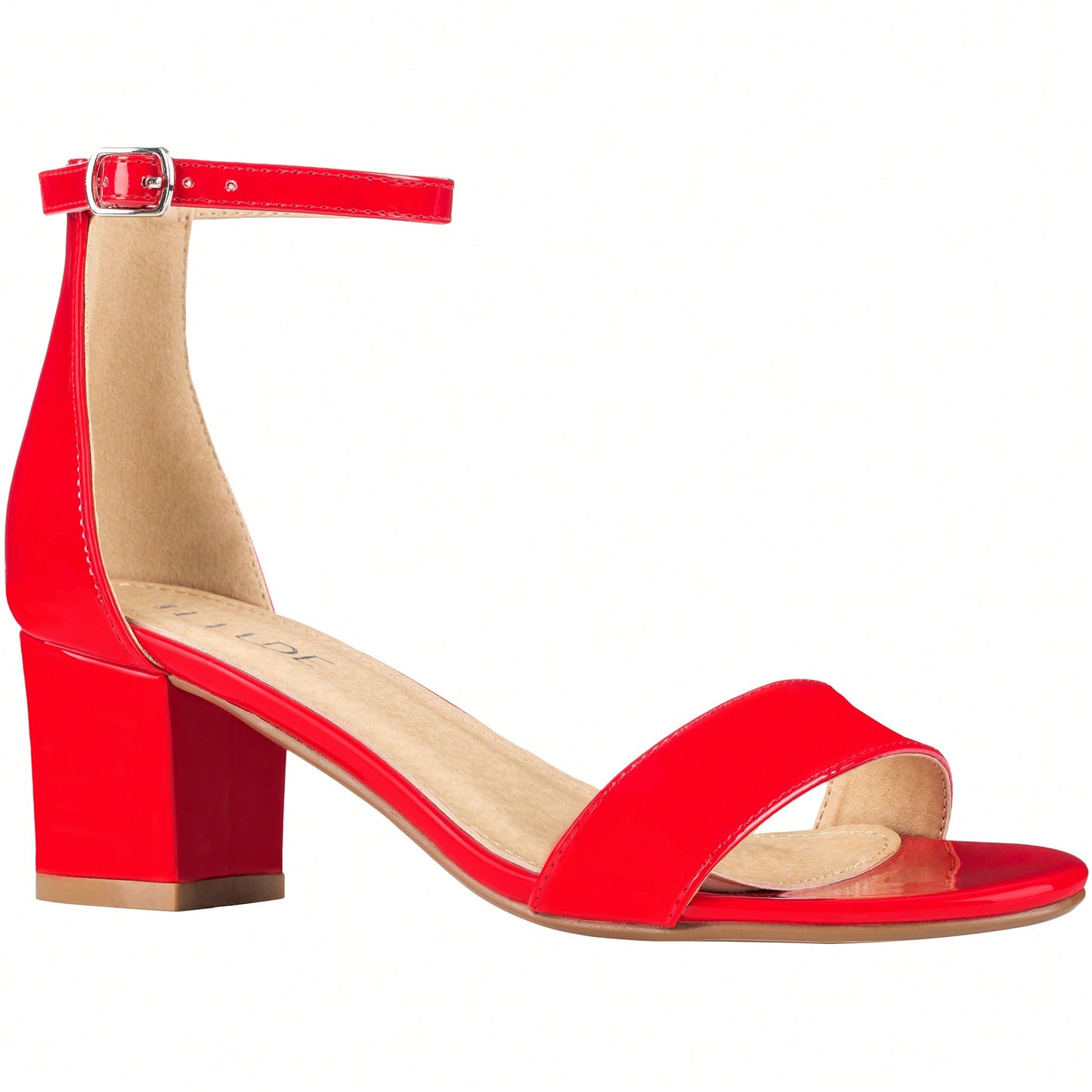 Women Buckle Decor Chunky Heeled Sandals Elegant Summer Ankle Strap Sandals Chunky Heeled Ankle Strap Sandals Low Heeled Sandal