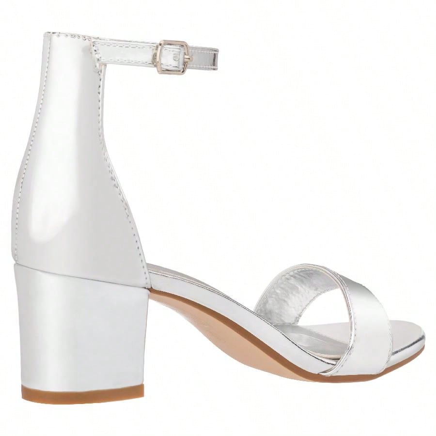 Women Buckle Decor Chunky Heeled Sandals Elegant Summer Ankle Strap Sandals Chunky Heeled Ankle Strap Sandals Low Heeled Sandal Suede