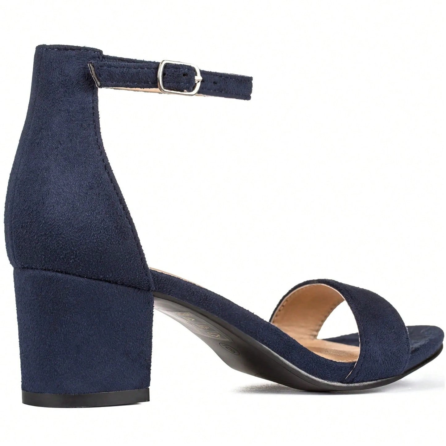 Women Buckle Decor Chunky Heeled Sandals Elegant Summer Ankle Strap Sandals Chunky Heeled Ankle Strap Sandals Low Heeled Sandal