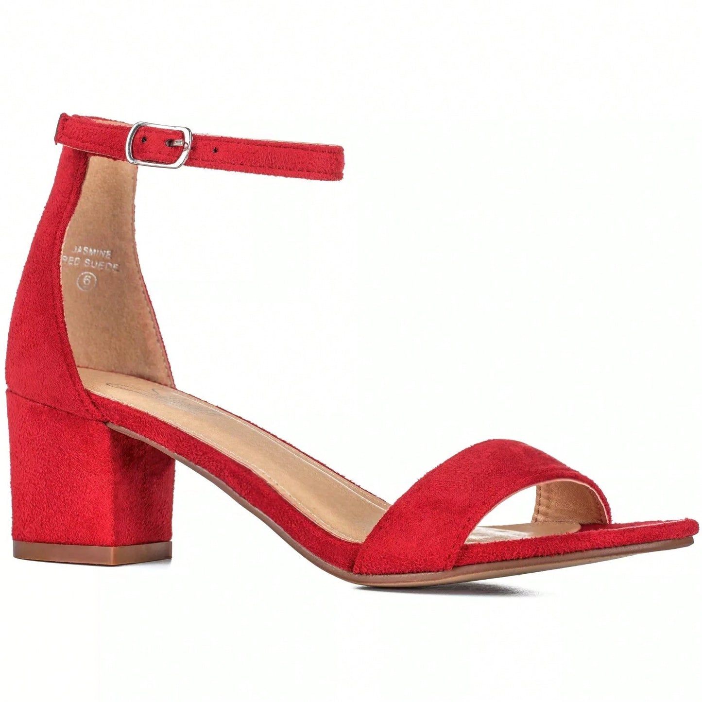 Women Buckle Decor Chunky Heeled Sandals Elegant Summer Ankle Strap Sandals Chunky Heeled Ankle Strap Sandals Low Heeled Sandal