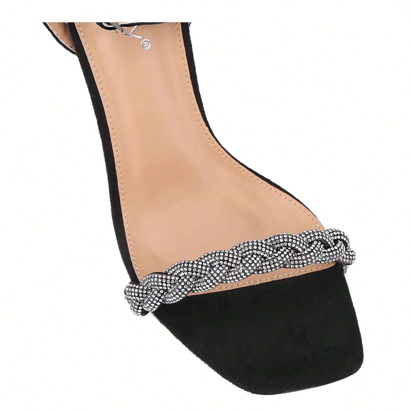 Women's Strappy Square Toe Heels Sandals Kitten Heeled Sandals Party Dress Shoes
