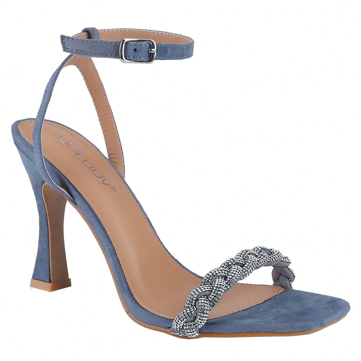 Women's Strappy Square Toe Heels Sandals Kitten Heeled Sandals Party Dress Shoes