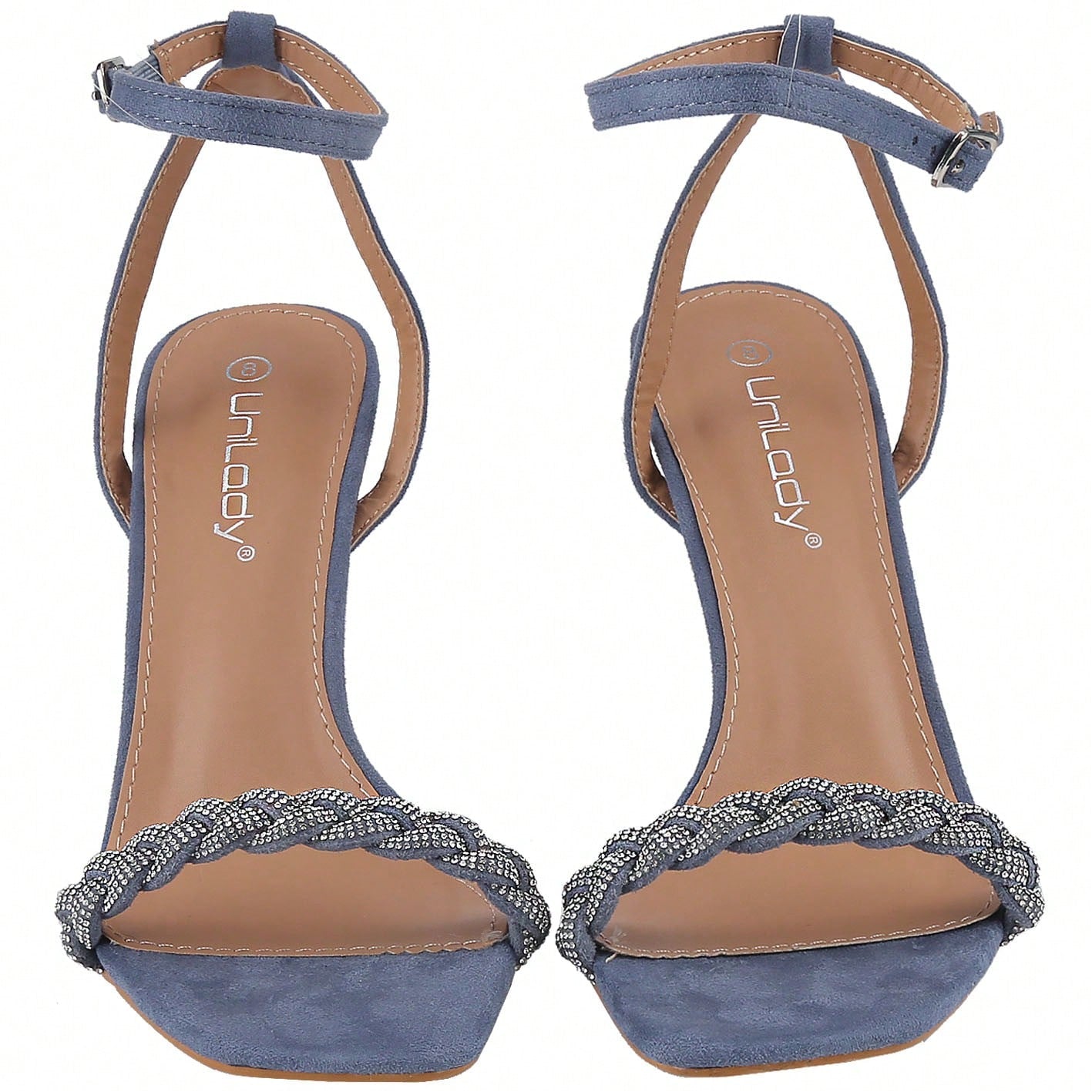 Women's Strappy Square Toe Heels Sandals Kitten Heeled Sandals Party Dress Shoes