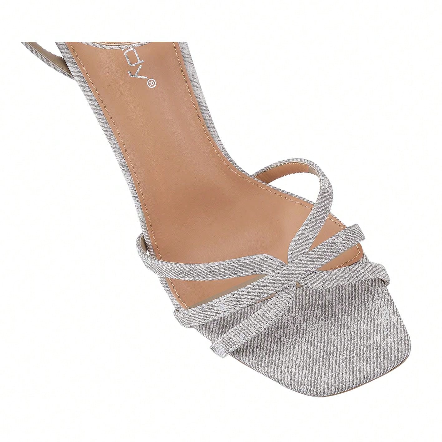 Women's Square Toe Ankle Strap Heeled Sandals