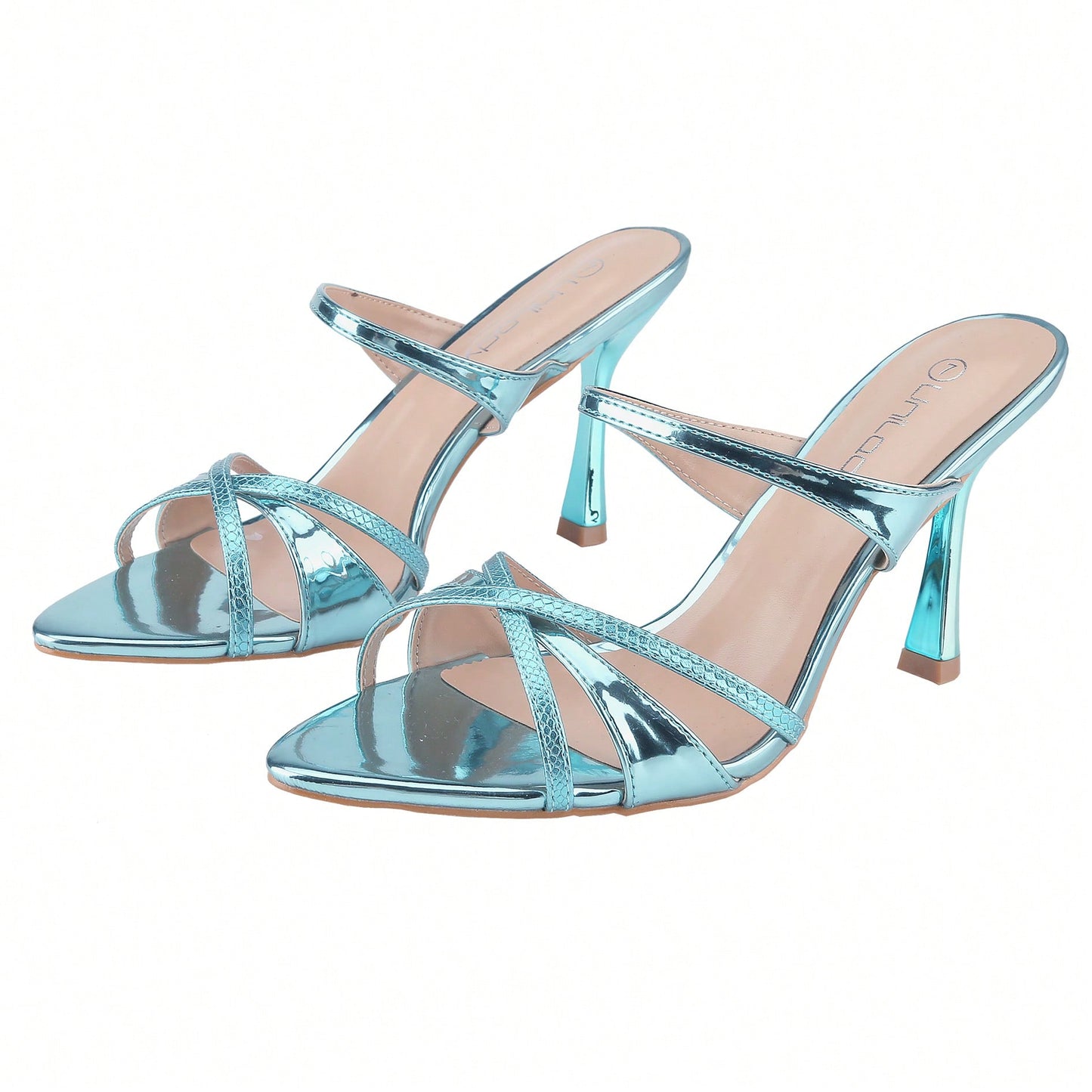 Strappy Heels For Women Stiletto Mules Point Open Toe Slip On Sandals