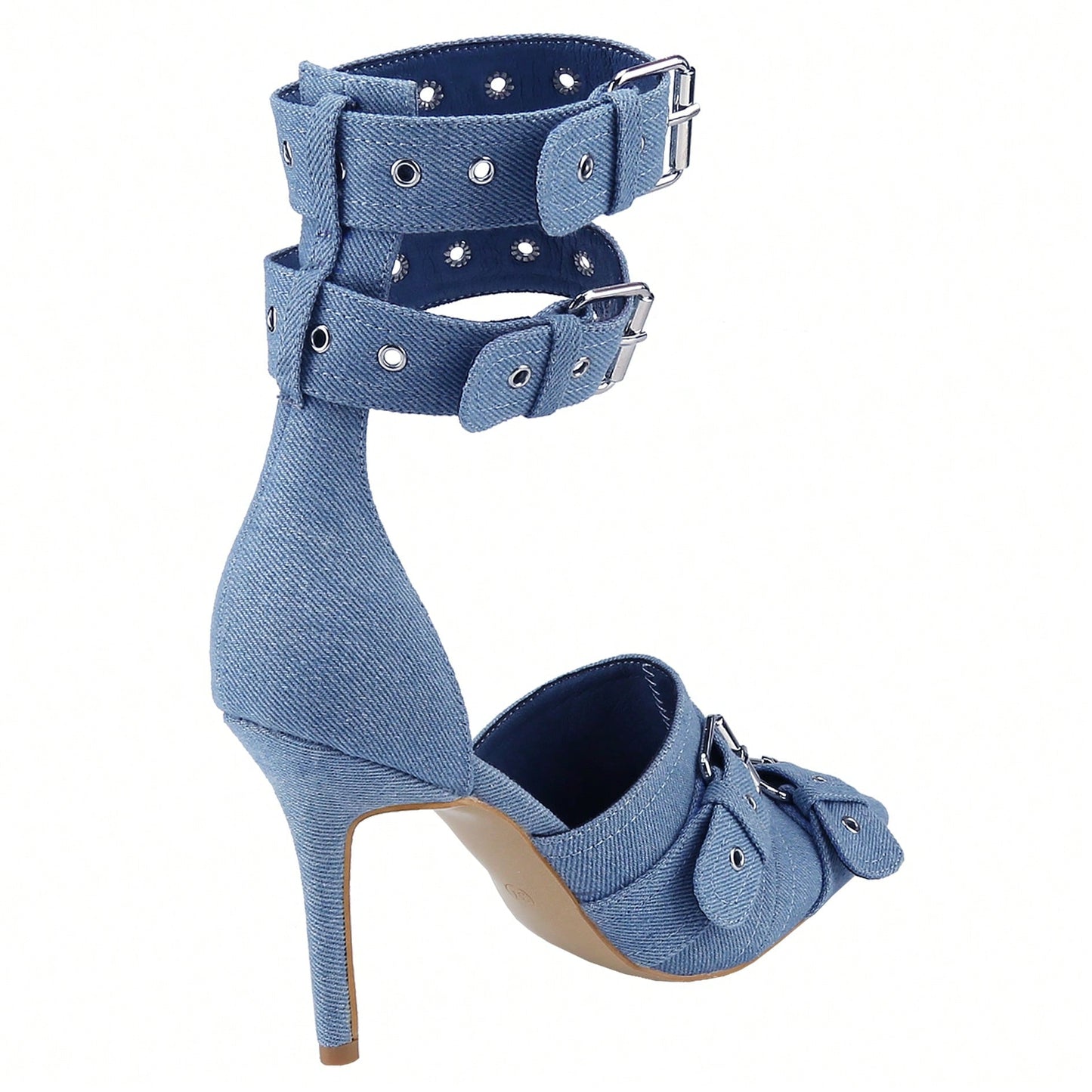 Women's High Heeled Stiletto With Buckles For Women Slingback With Straps Point Toe Casual Dress Shoes