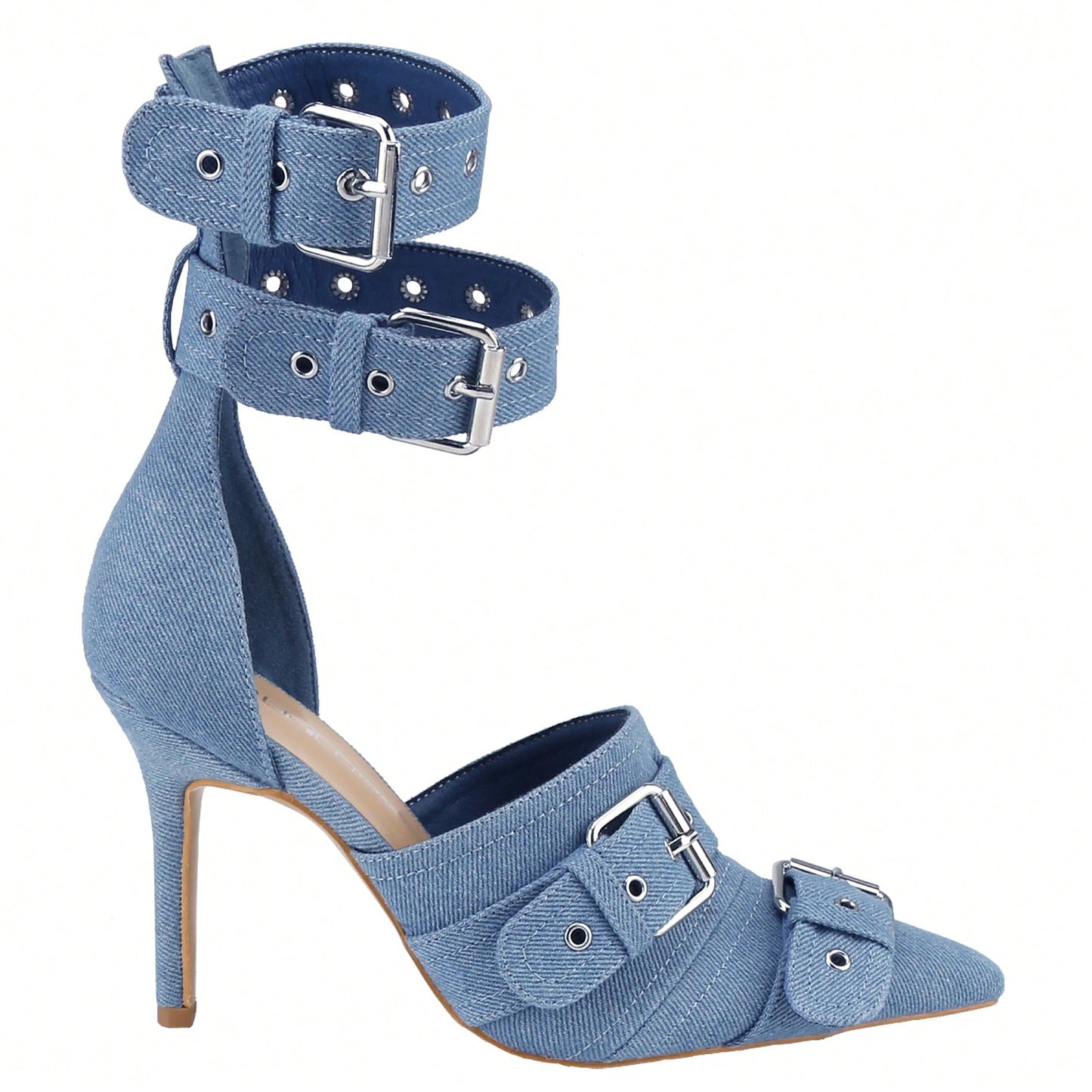 Women's High Heeled Stiletto With Buckles For Women Slingback With Straps Point Toe Casual Dress Shoes