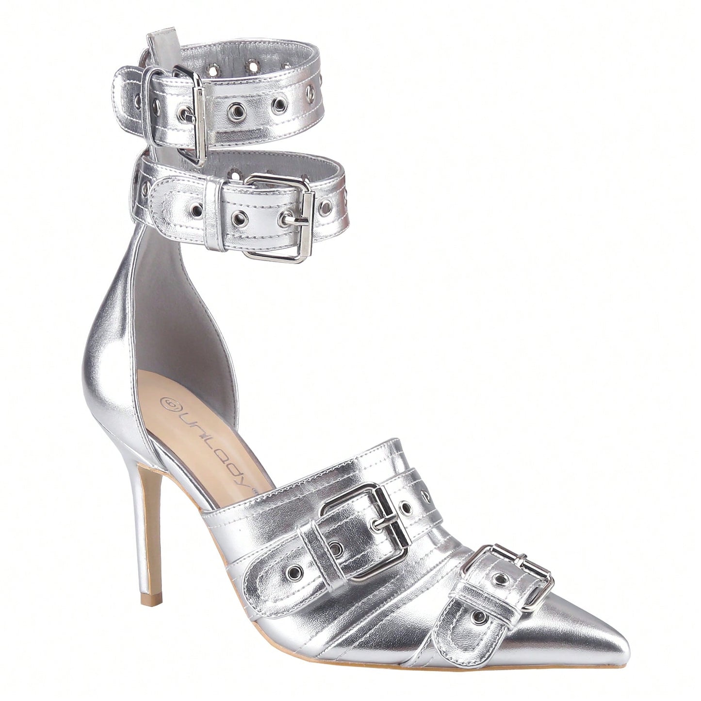 Women's High Heeled Stiletto With Buckles For Women Slingback With Straps Point Toe Casual Dress Shoes