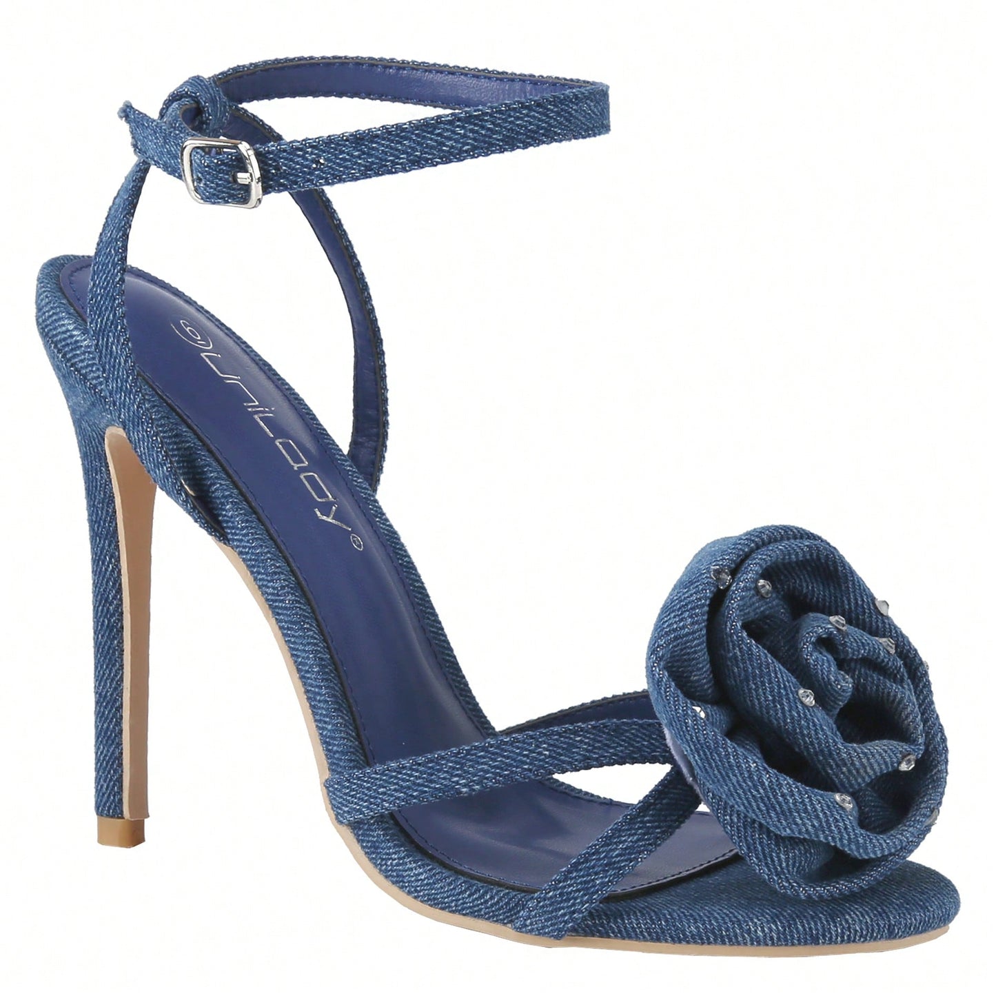 Open Toe Heeled Sandals Flower Ankle Buckle Strap Stiletto High Heels Comfort Slingback Summer Dress Shoes