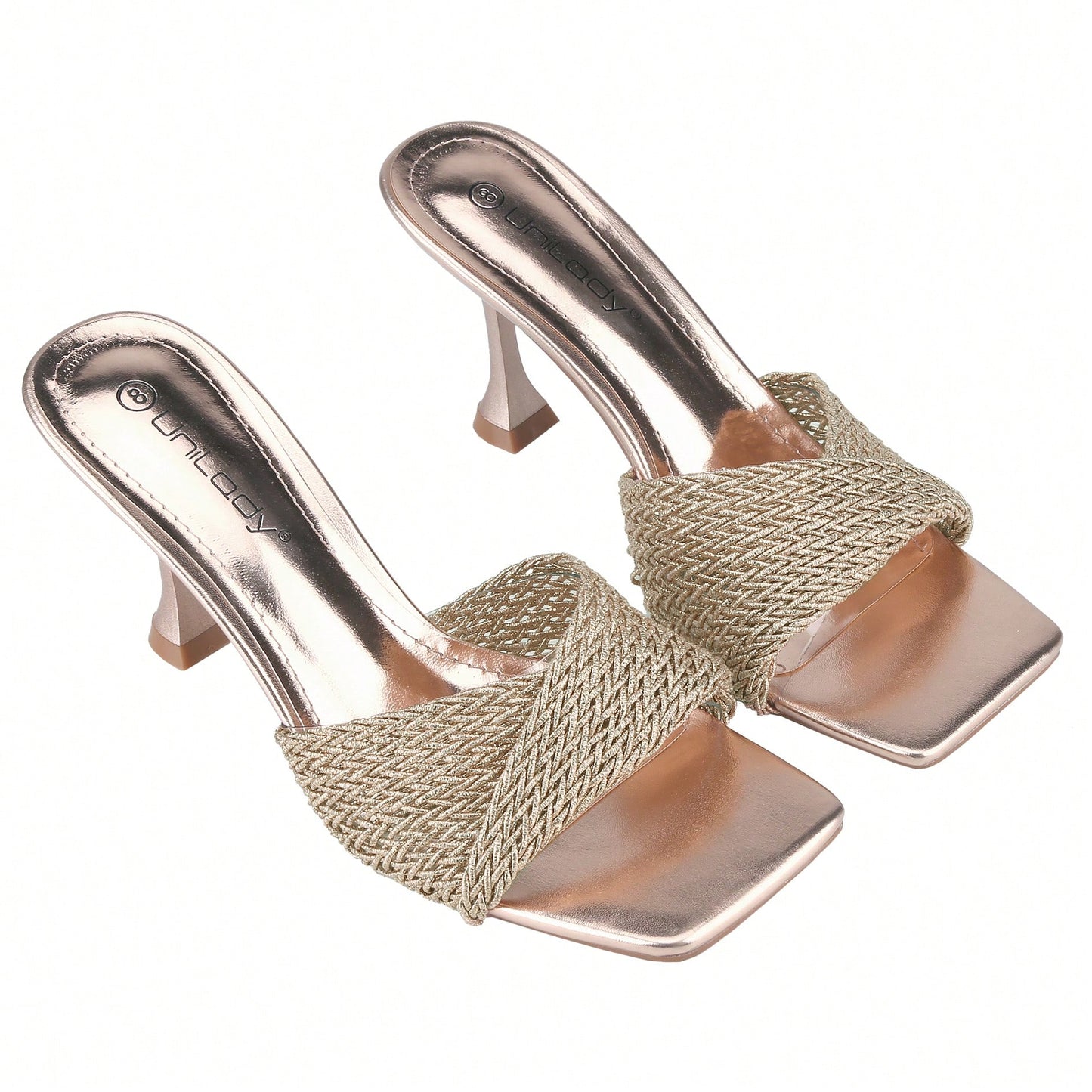 Women's High Stiletto Heels Mules Open Square Toe Slip On Comfort Sexy Dress Pumps Sandals
