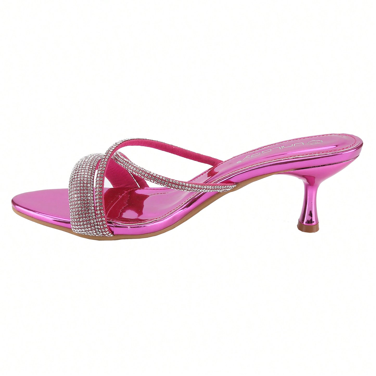 Women's Sandals Mid Heel Rhinestone Sandals Strappy Heels For Women